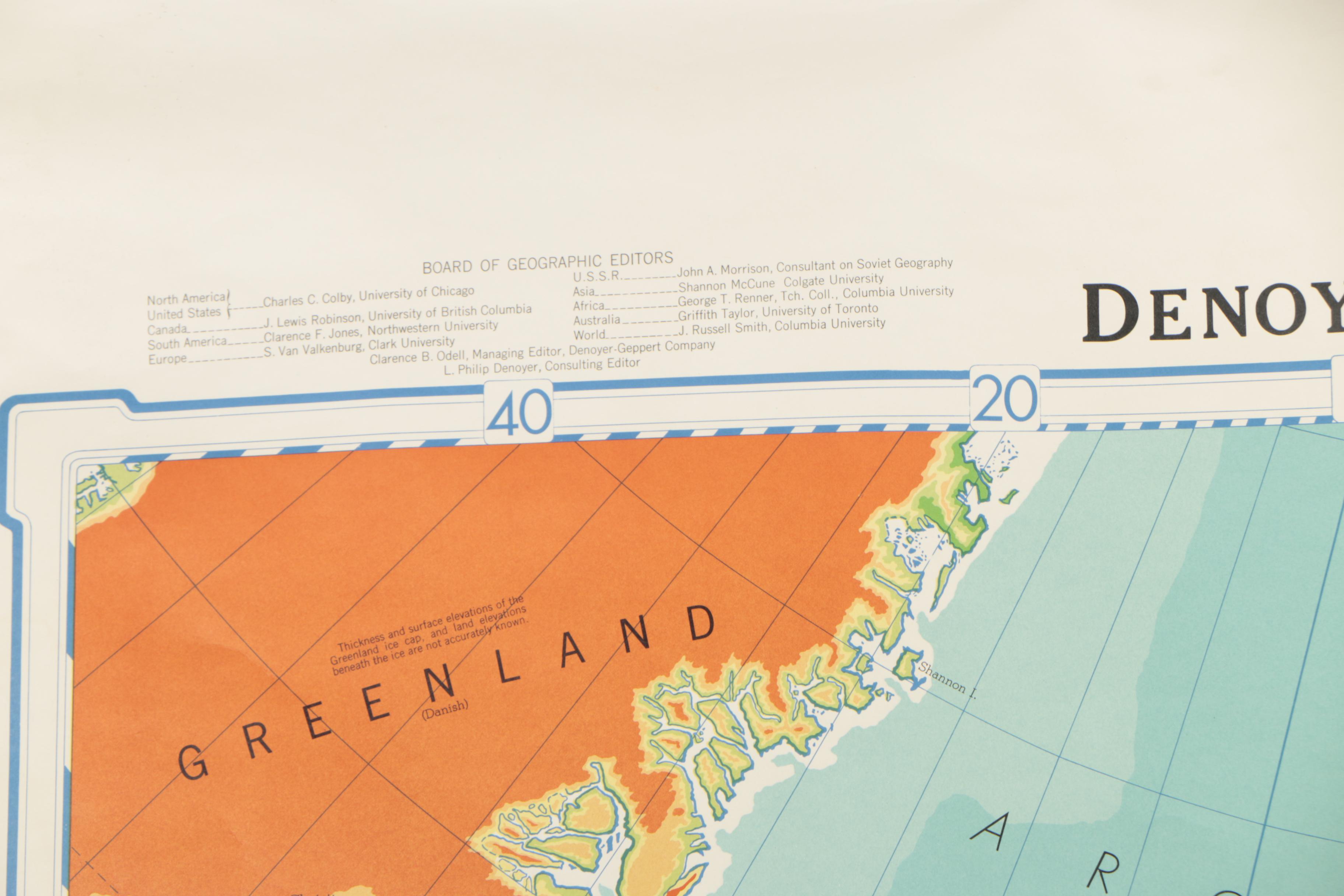 Denoyer-Geppert 1955 Political Wall Map of Europe