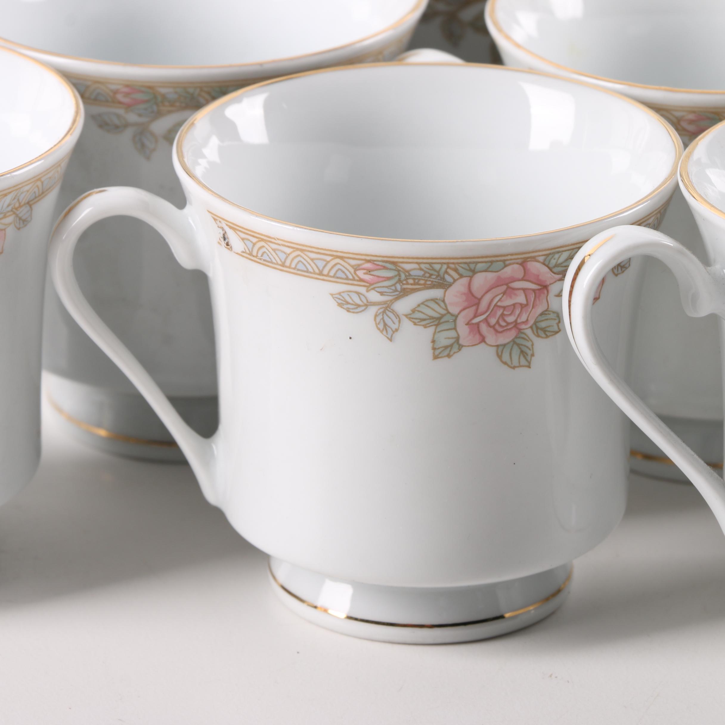 Tienshan Pink Rose Porcelain Dinnerware and Serving Dishes