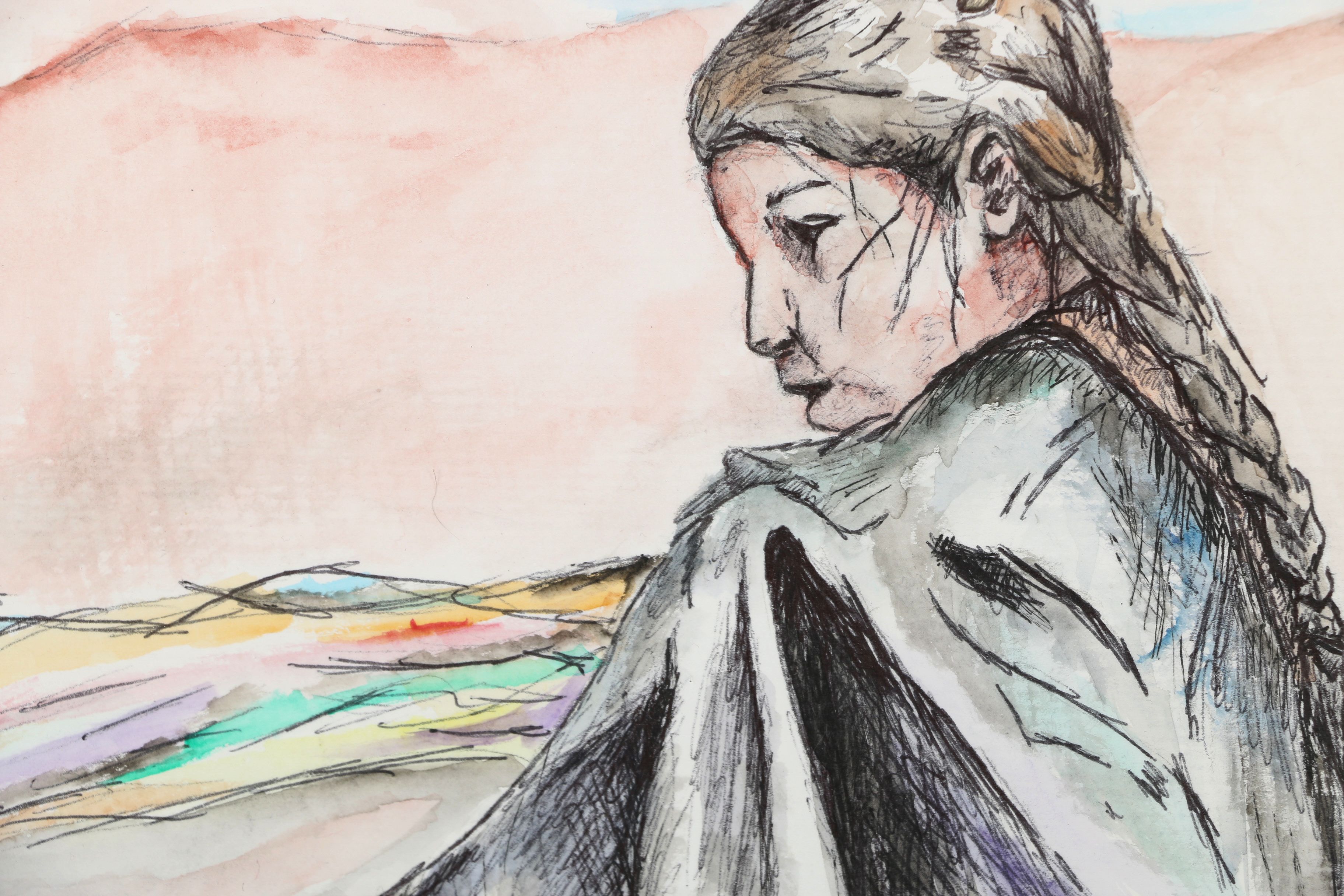 Kristiana Yager Watercolor Painting "Fancy Shawl Dance"