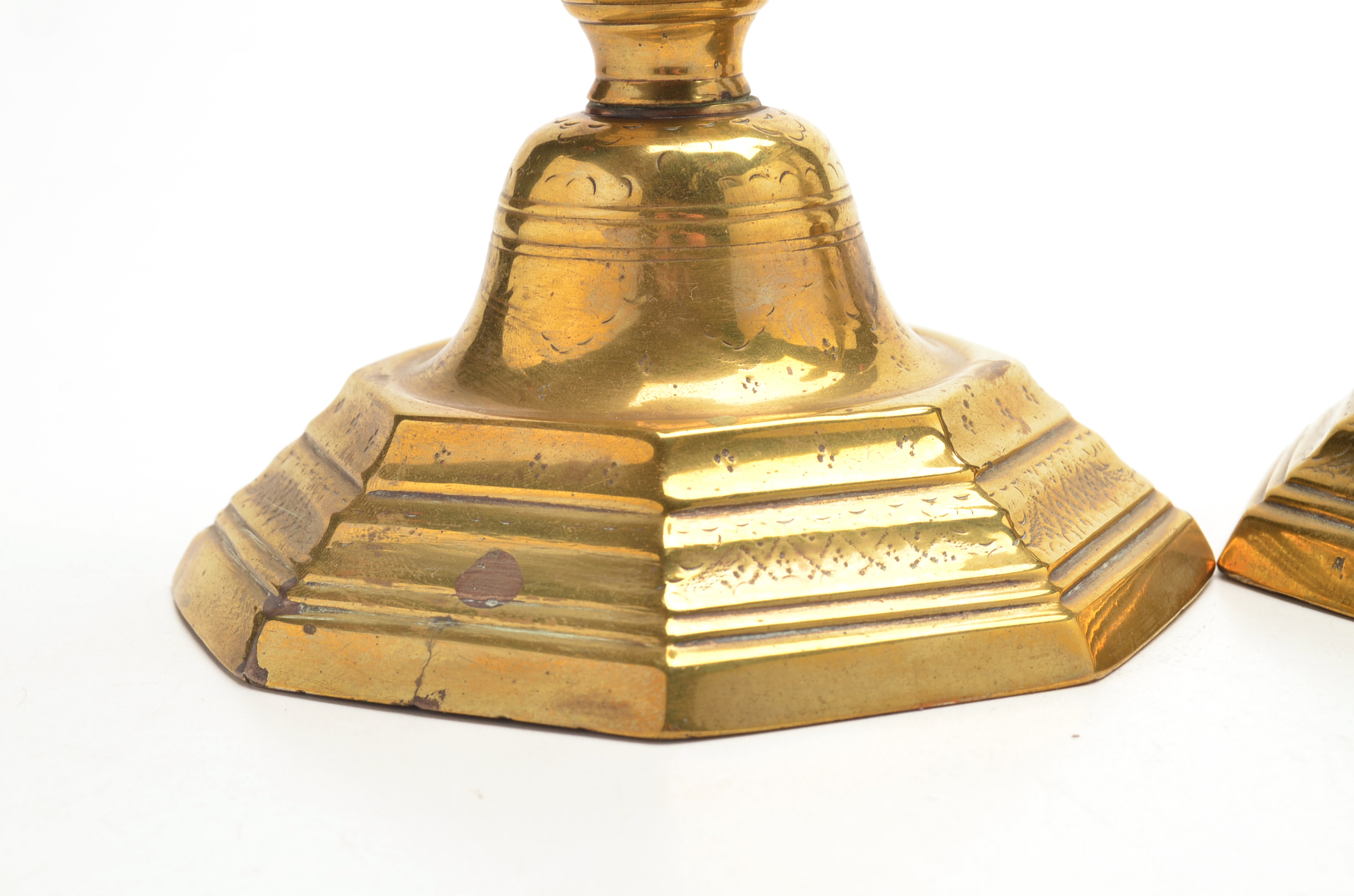 Pair of English Brass Candle Sticks