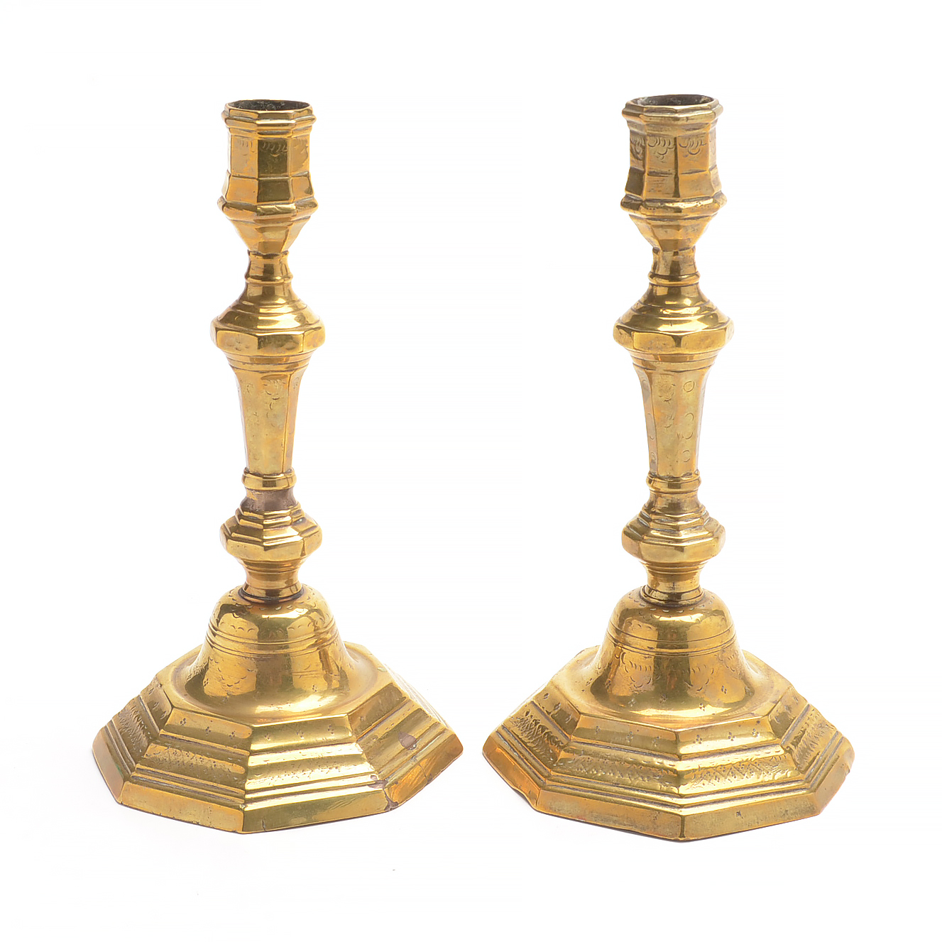 Pair of English Brass Candle Sticks