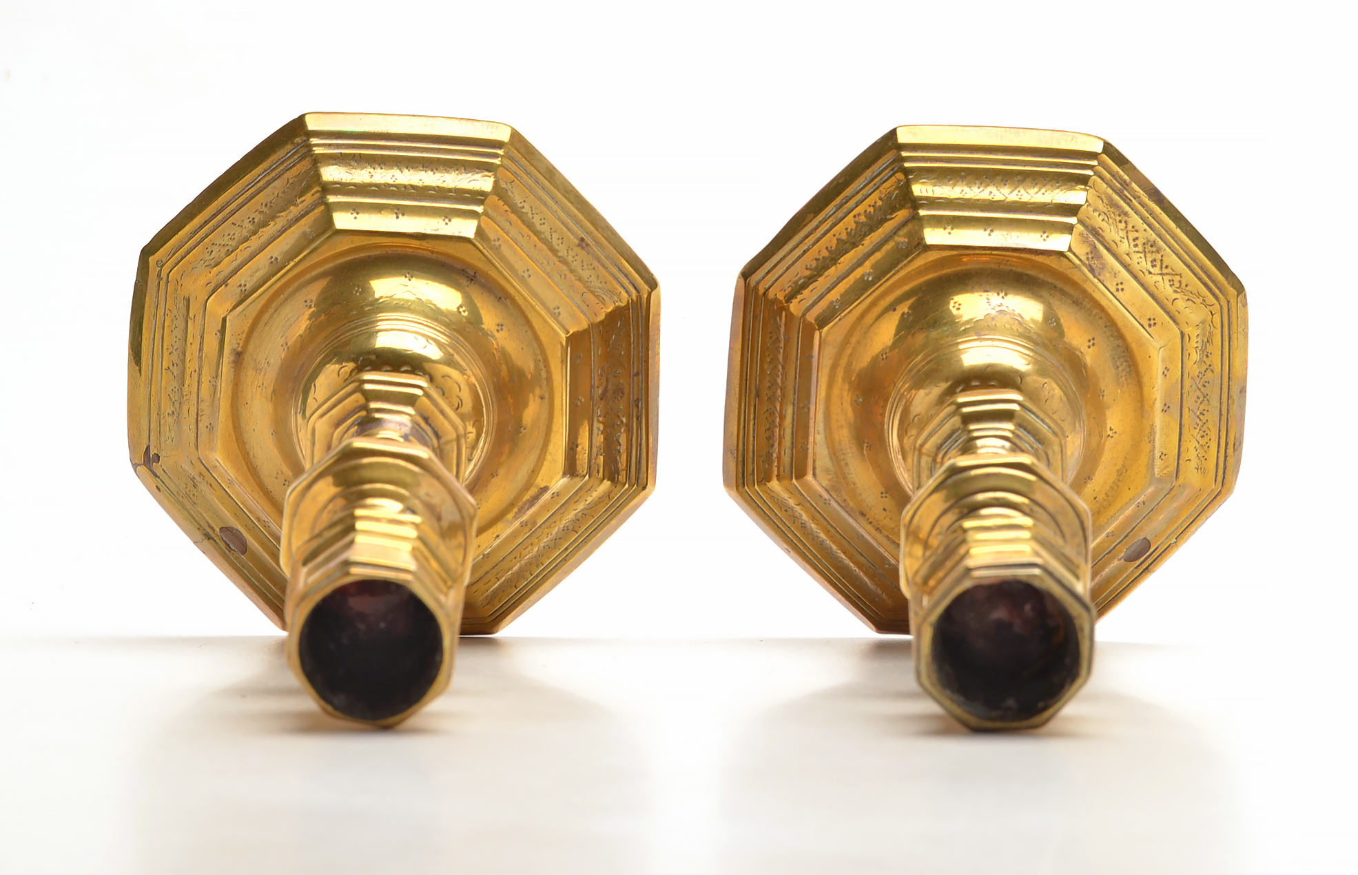Pair of English Brass Candle Sticks