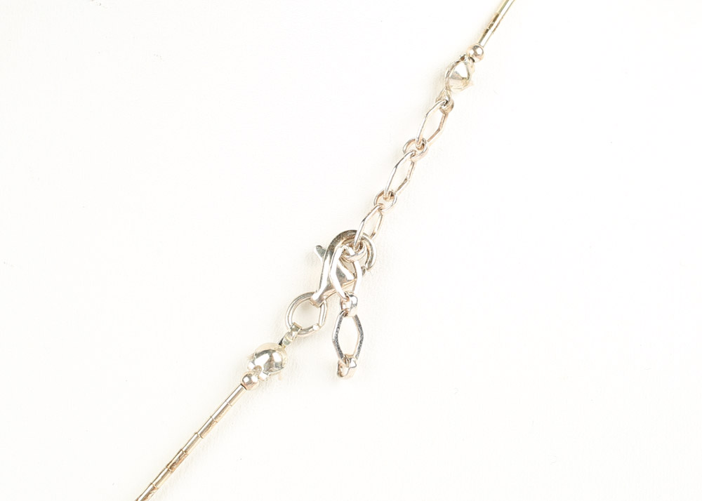 Liquid Silver, Glass, and Bead Necklace