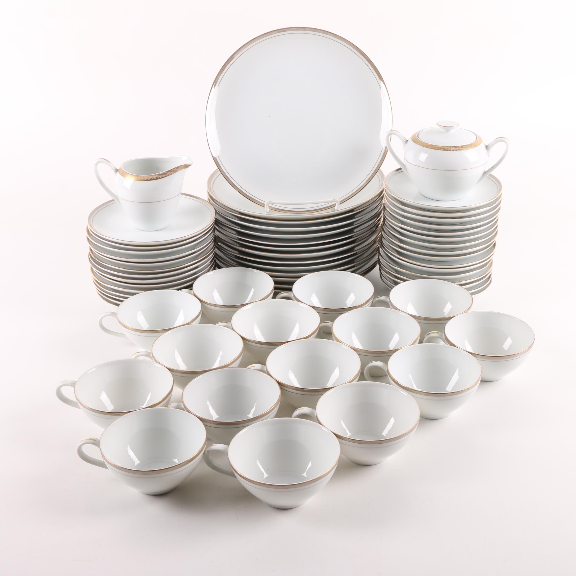 Royalton "Golden Elegance" Porcelain Dinnerware, Creamer and Sugar Bowl