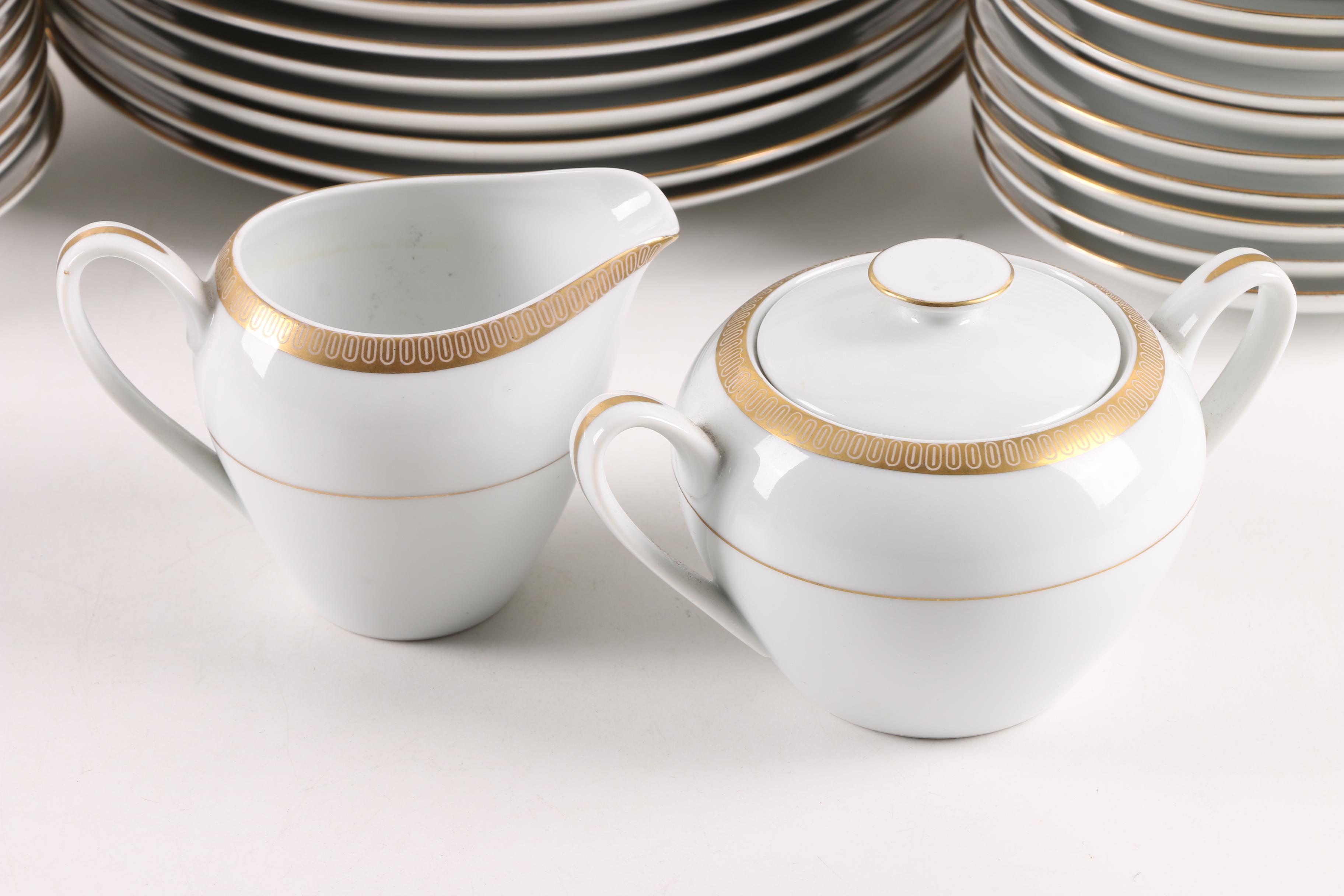 Royalton "Golden Elegance" Porcelain Dinnerware, Creamer and Sugar Bowl