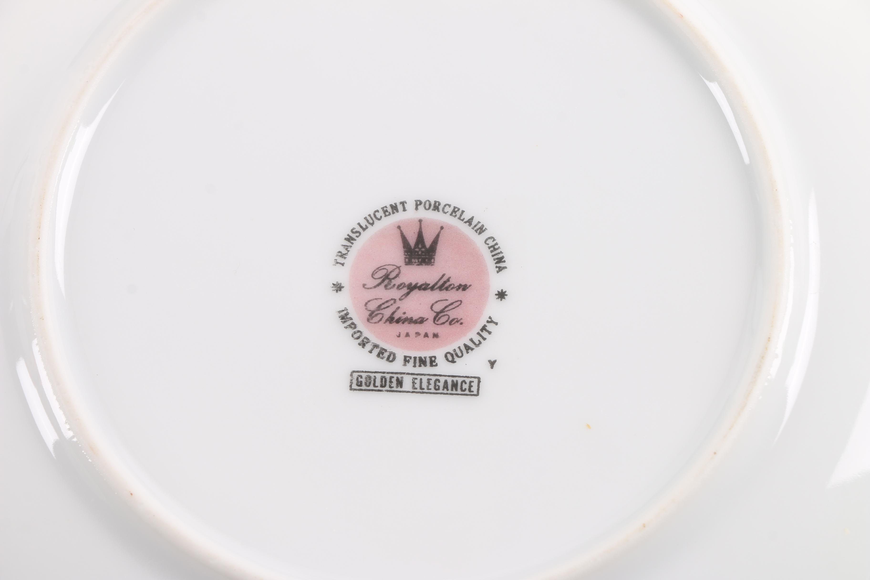 Royalton "Golden Elegance" Porcelain Dinnerware, Creamer and Sugar Bowl