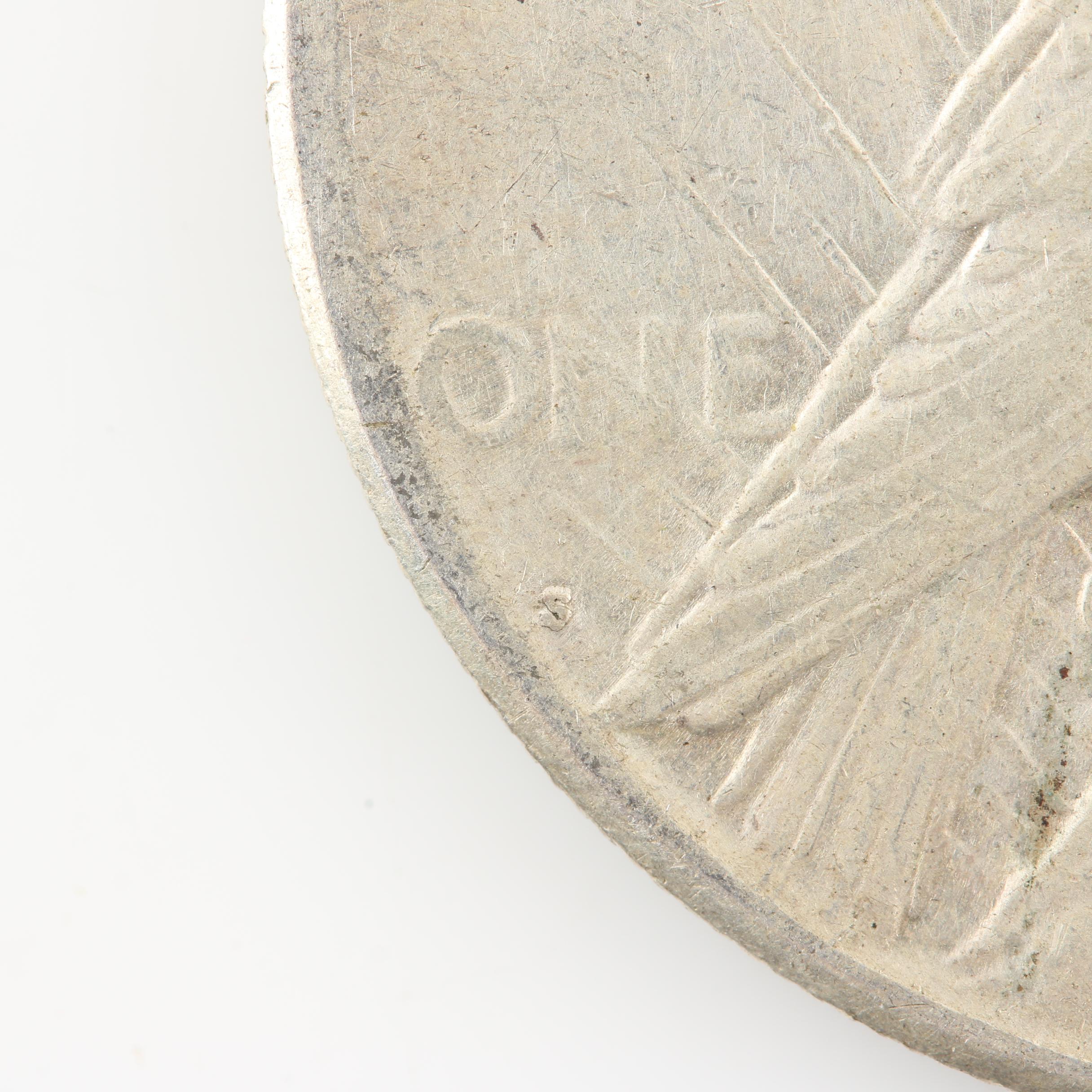 Five Peace Silver Dollars