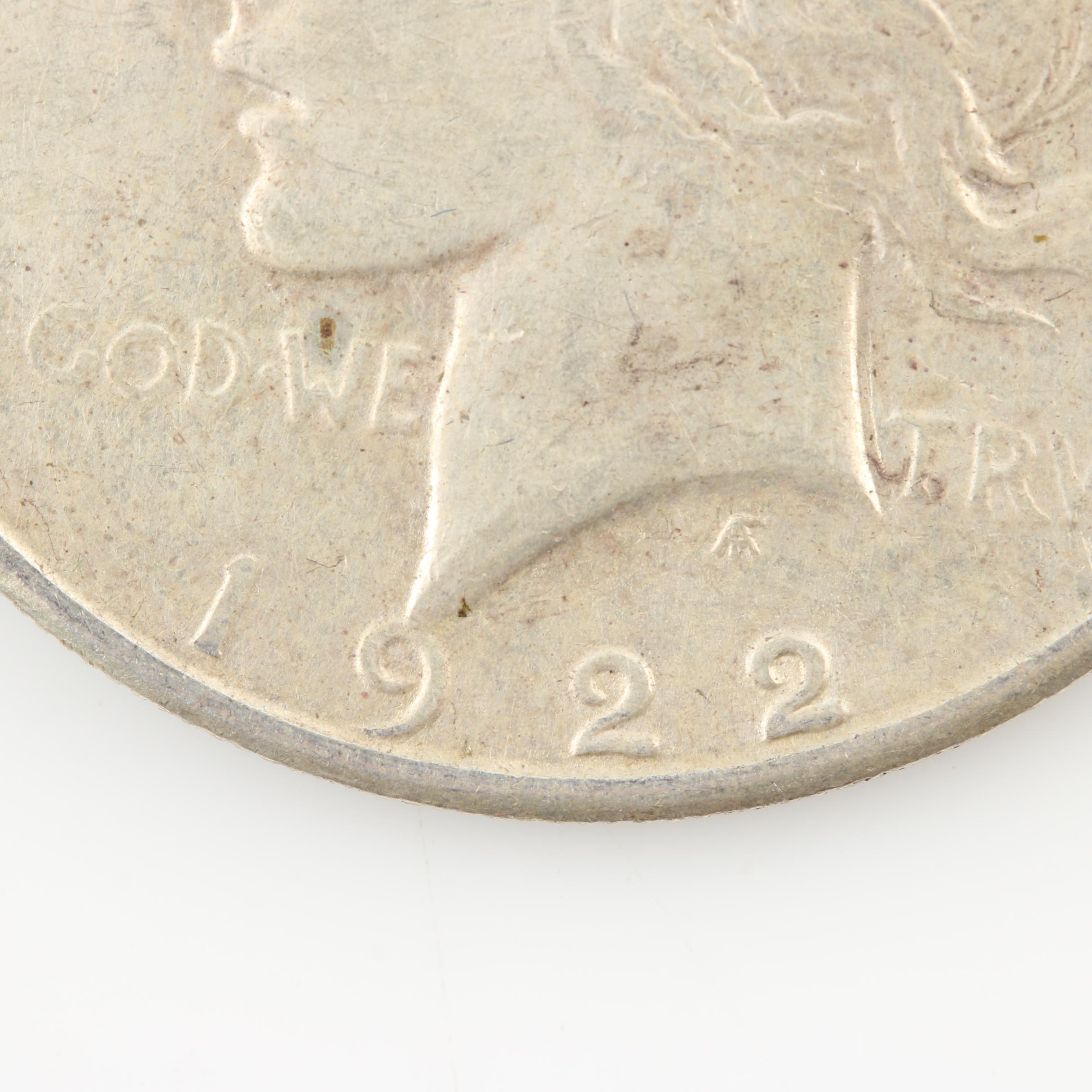 Five Peace Silver Dollars