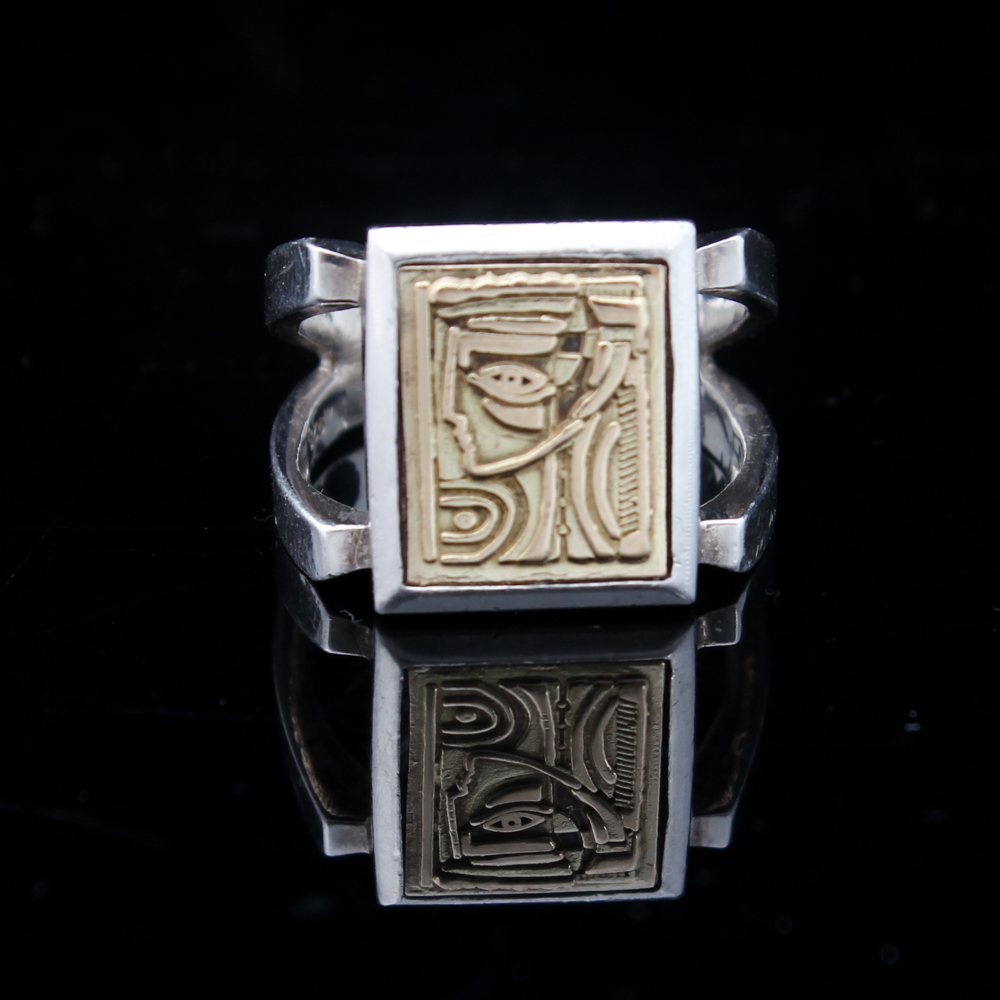 Anthony Quinn Sterling Silver and 18K Yellow Gold "Lady of Crete" Ring