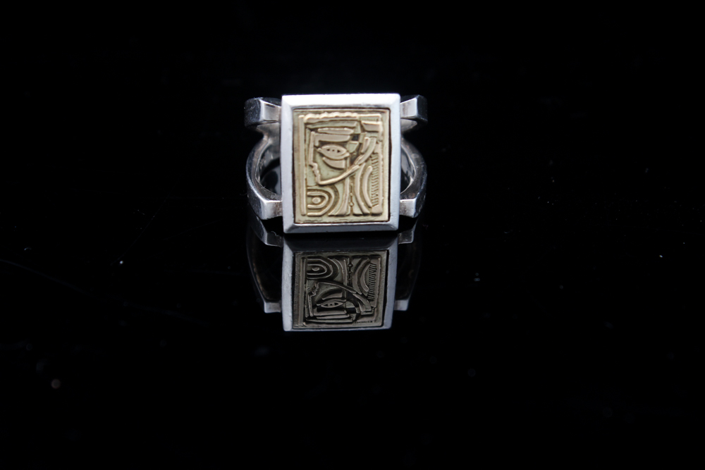 Anthony Quinn Sterling Silver and 18K Yellow Gold "Lady of Crete" Ring