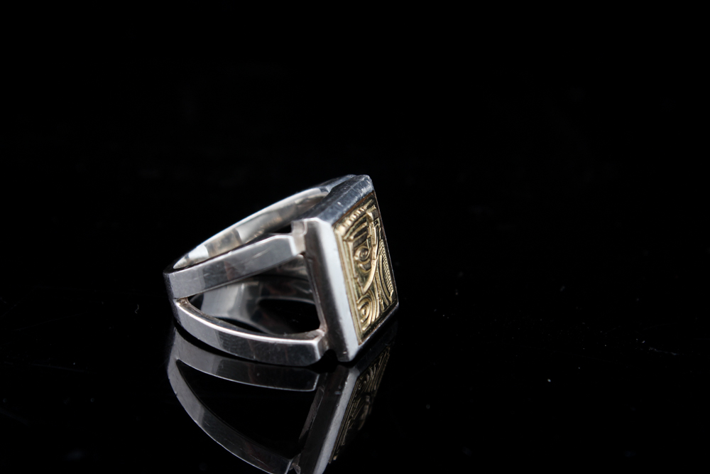 Anthony Quinn Sterling Silver and 18K Yellow Gold "Lady of Crete" Ring