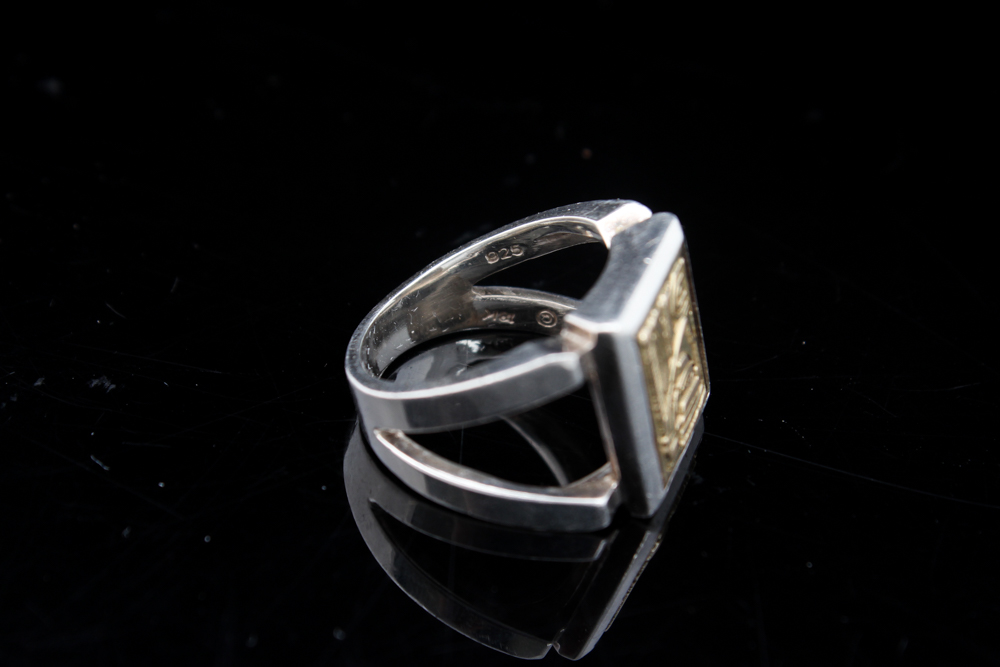 Anthony Quinn Sterling Silver and 18K Yellow Gold "Lady of Crete" Ring