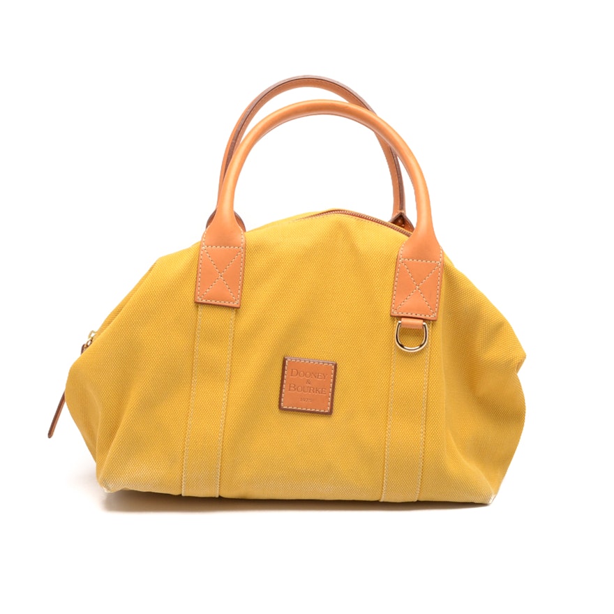 Dooney & Bourke Mustard Canvas Duffle Handbag