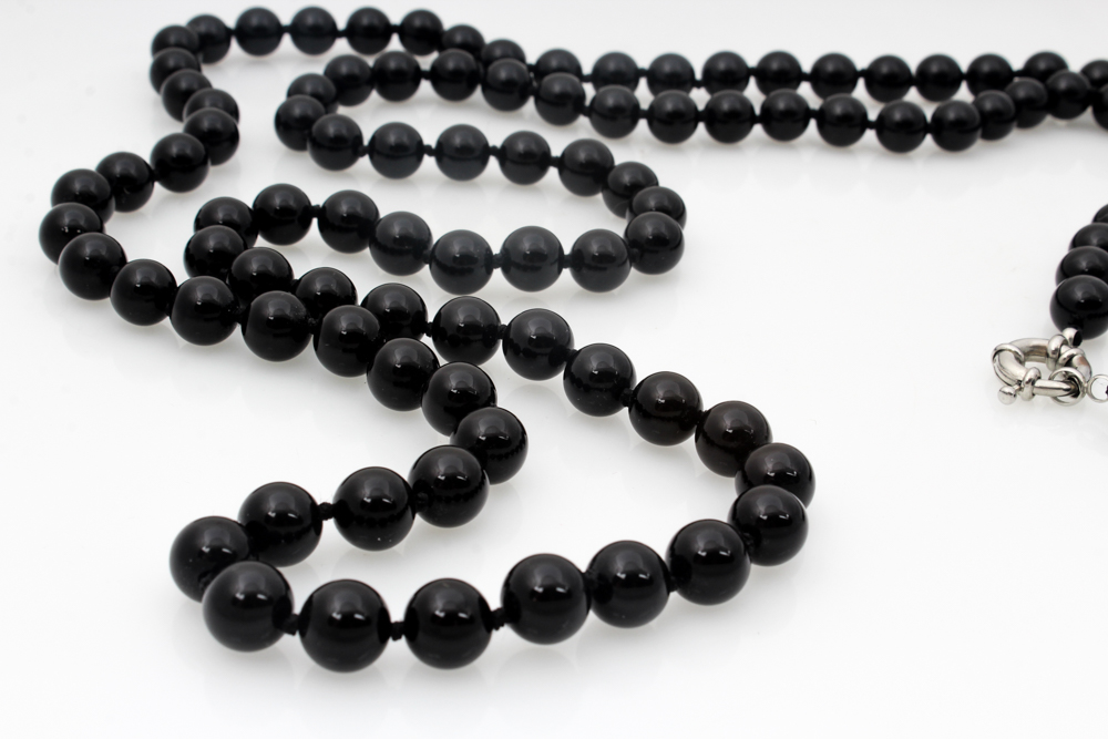 Onyx Beaded Necklace and Bracelet