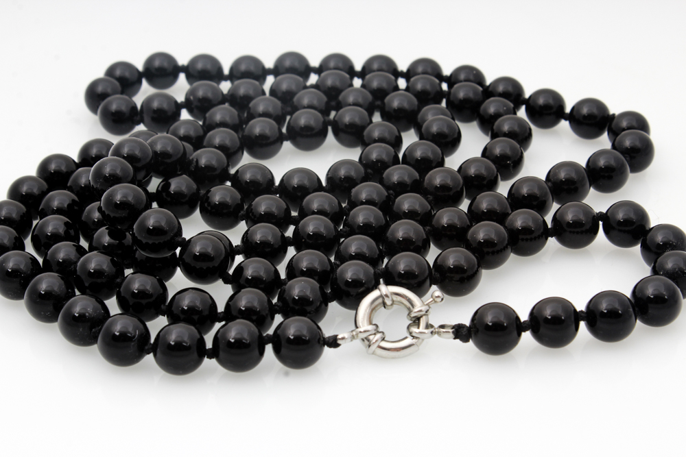 Onyx Beaded Necklace and Bracelet