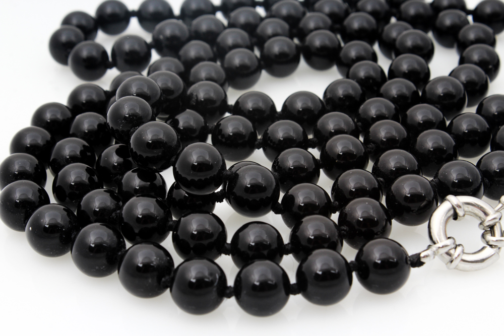 Onyx Beaded Necklace and Bracelet