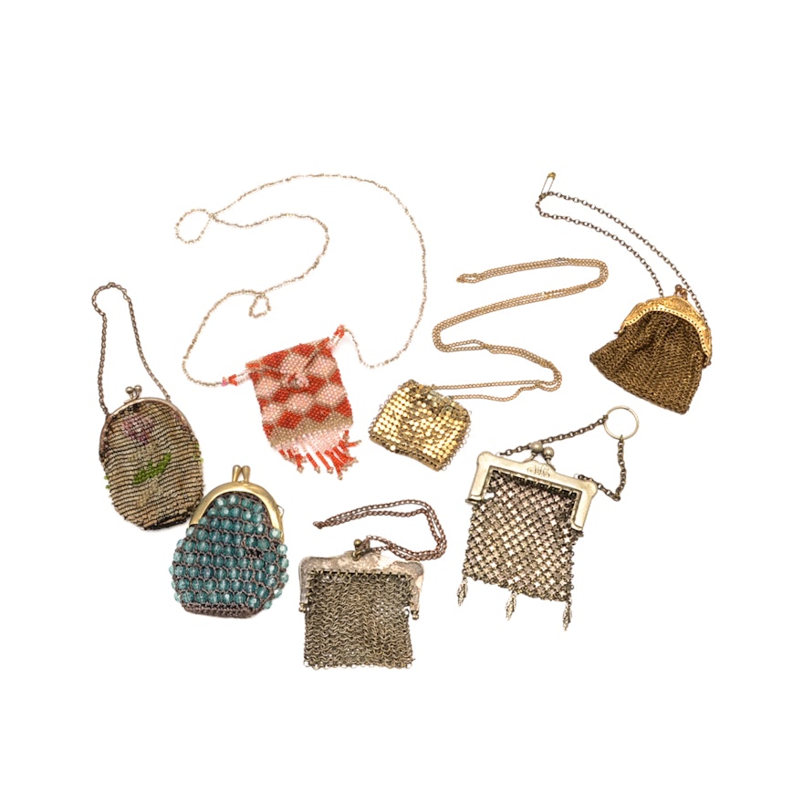 Collection of Vintage Mesh and Beaded Coin Purses