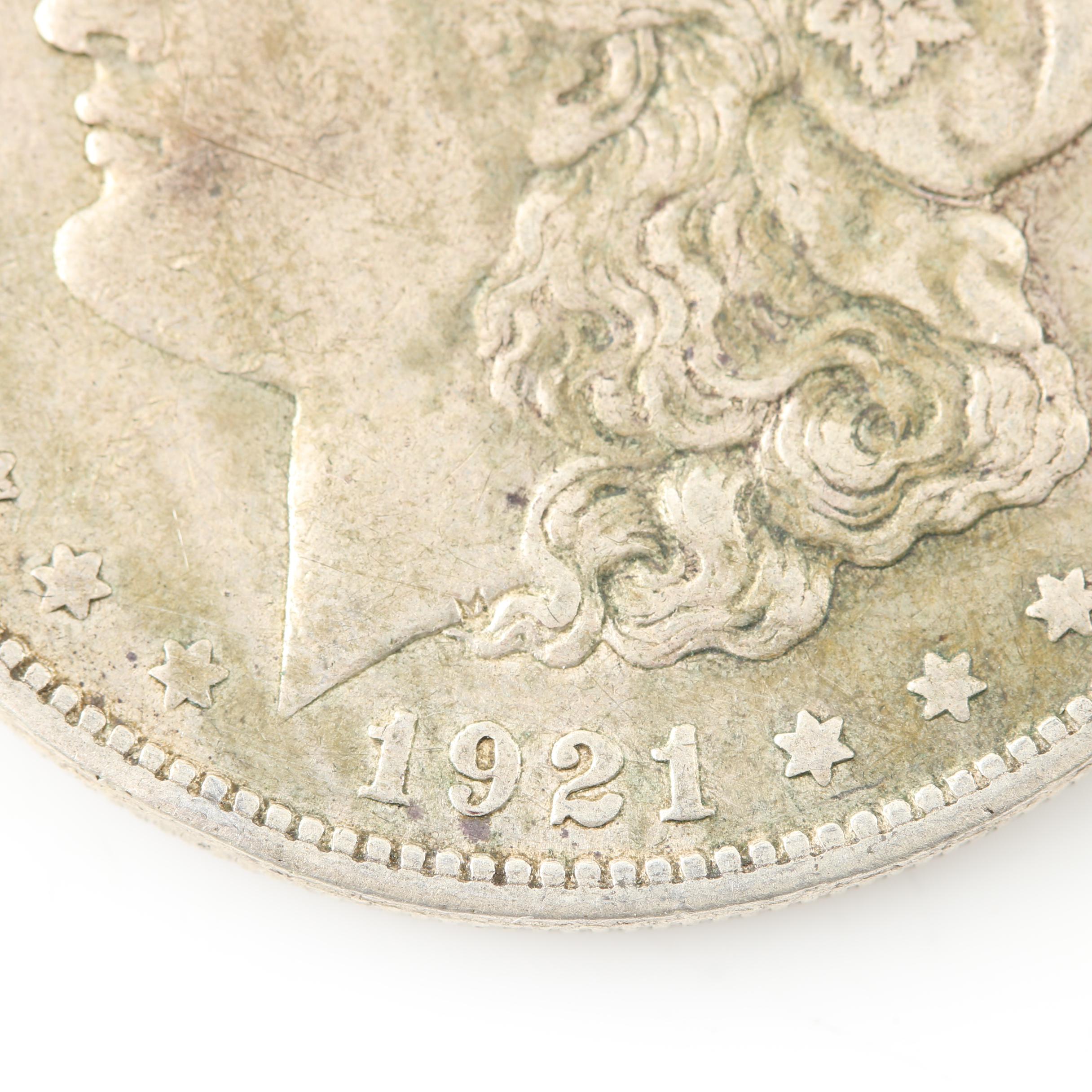 Five Morgan Silver Dollars