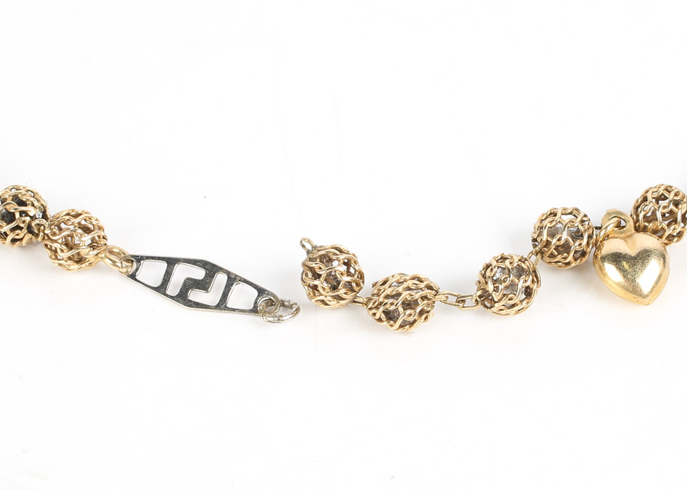 14K Yellow Gold Filigree Bead Chain
