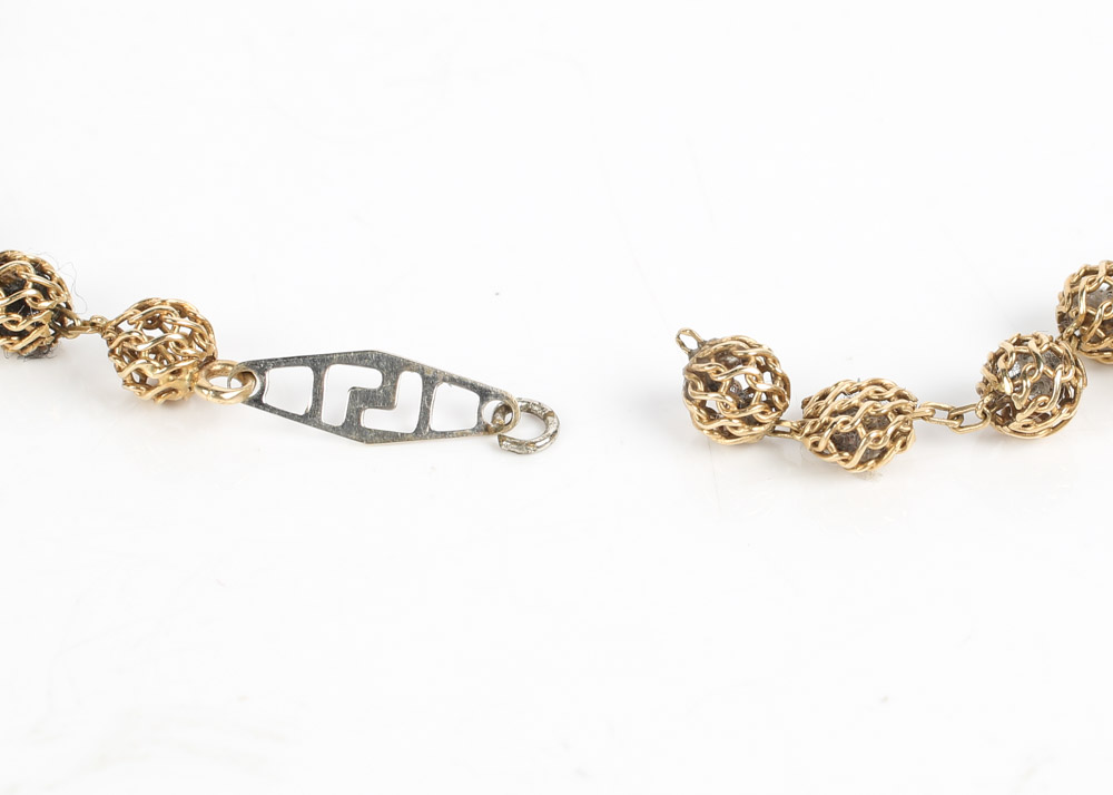 14K Yellow Gold Filigree Bead Chain