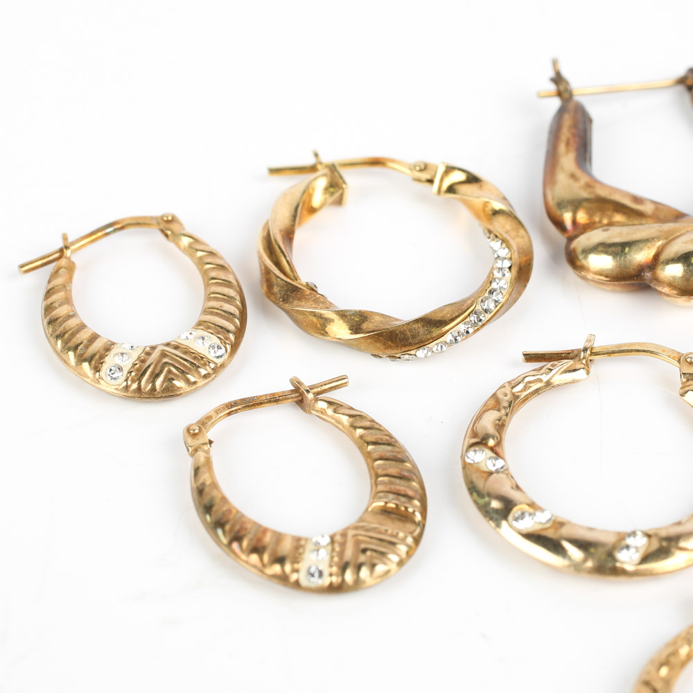 Sterling Silver with Gold Wash and Cubic Zirconia Earrings