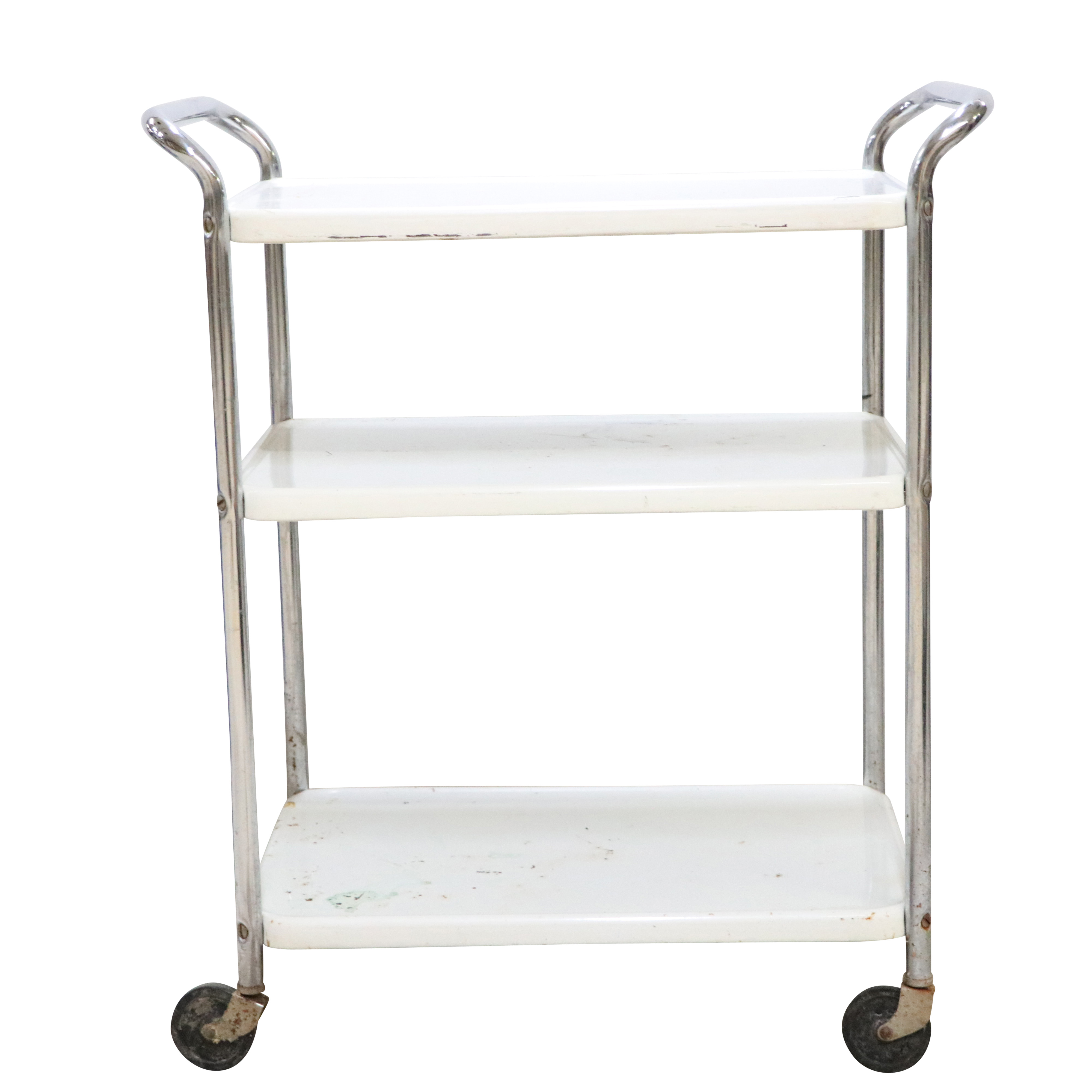 Vintage Enameled Steel Utility Cart