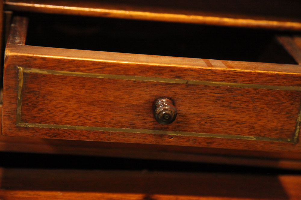 Antique Louis XVI Marquetry Secretaire Abattant with Marble Top