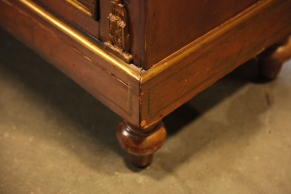 Antique Louis XVI Marquetry Secretaire Abattant with Marble Top