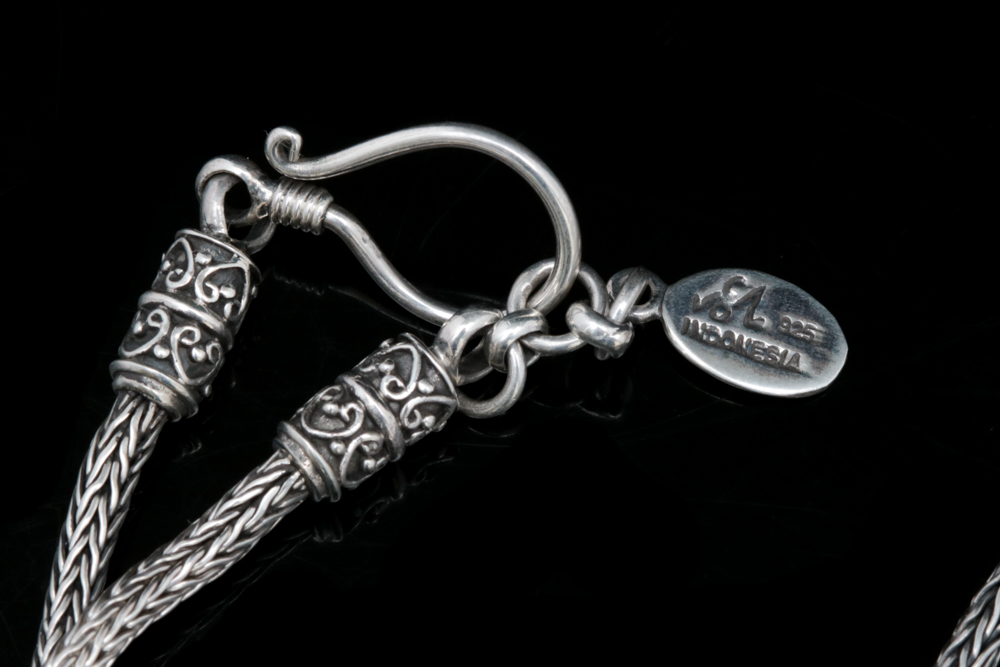 Sterling Silver, 18K Gold and Amethyst Cross Pendant with Robert Manse Chain