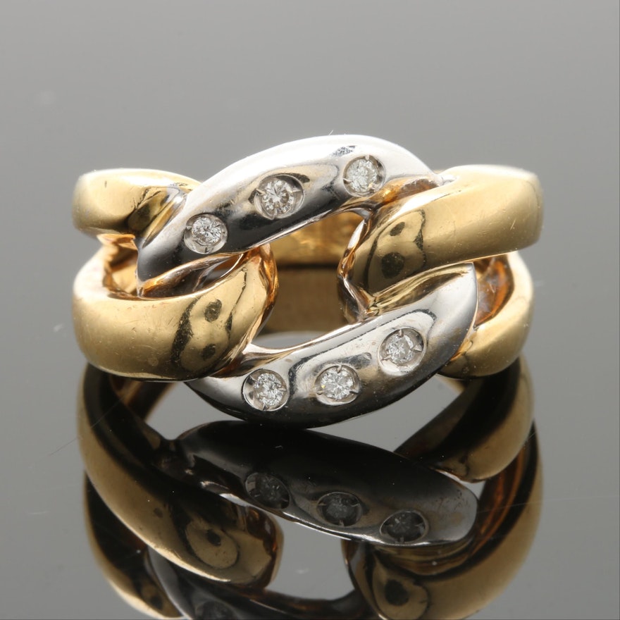 18K Two-Tone Gold Diamond Ring