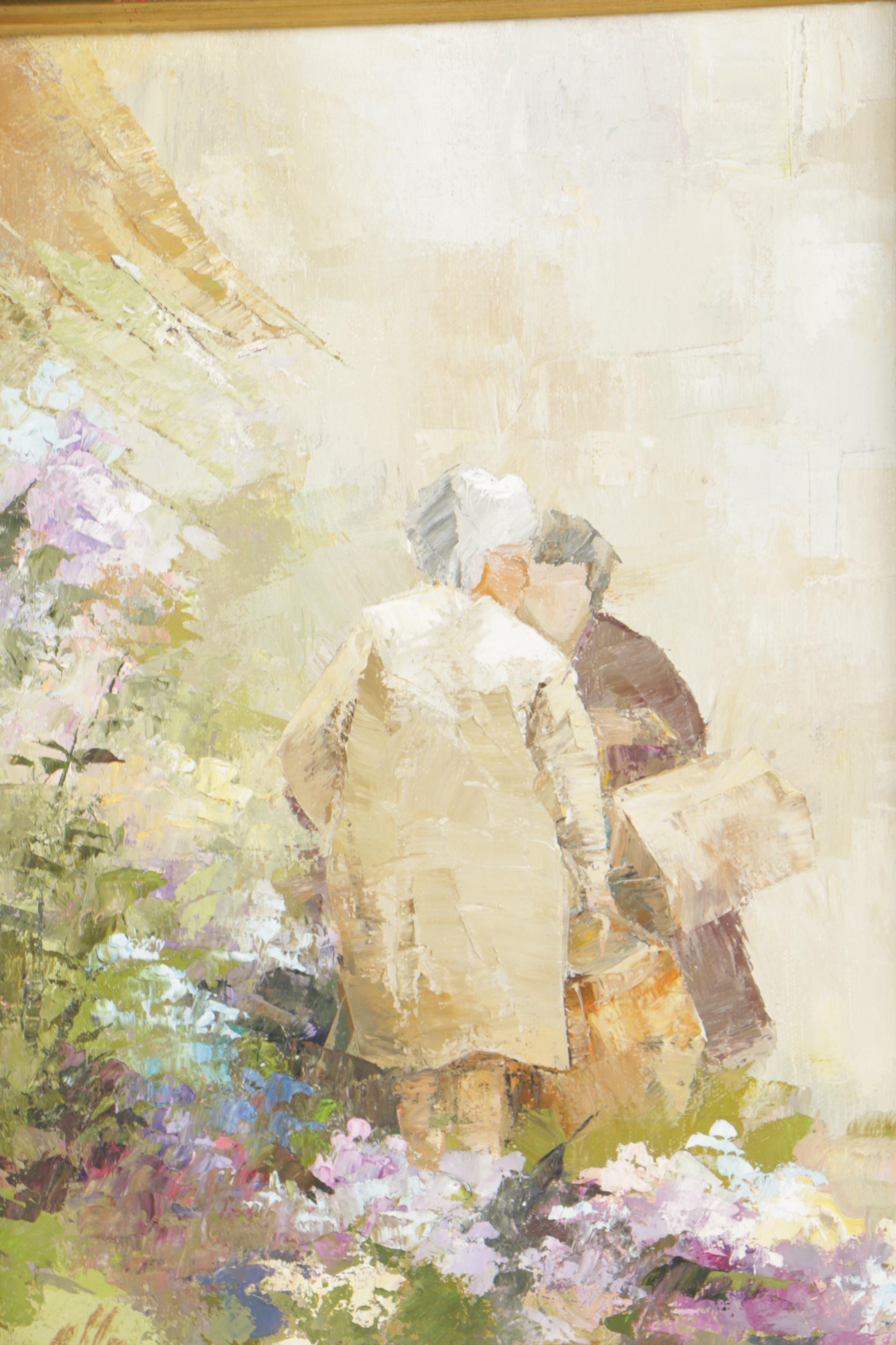 Alba Scott Oil Painting of a Garden Scene