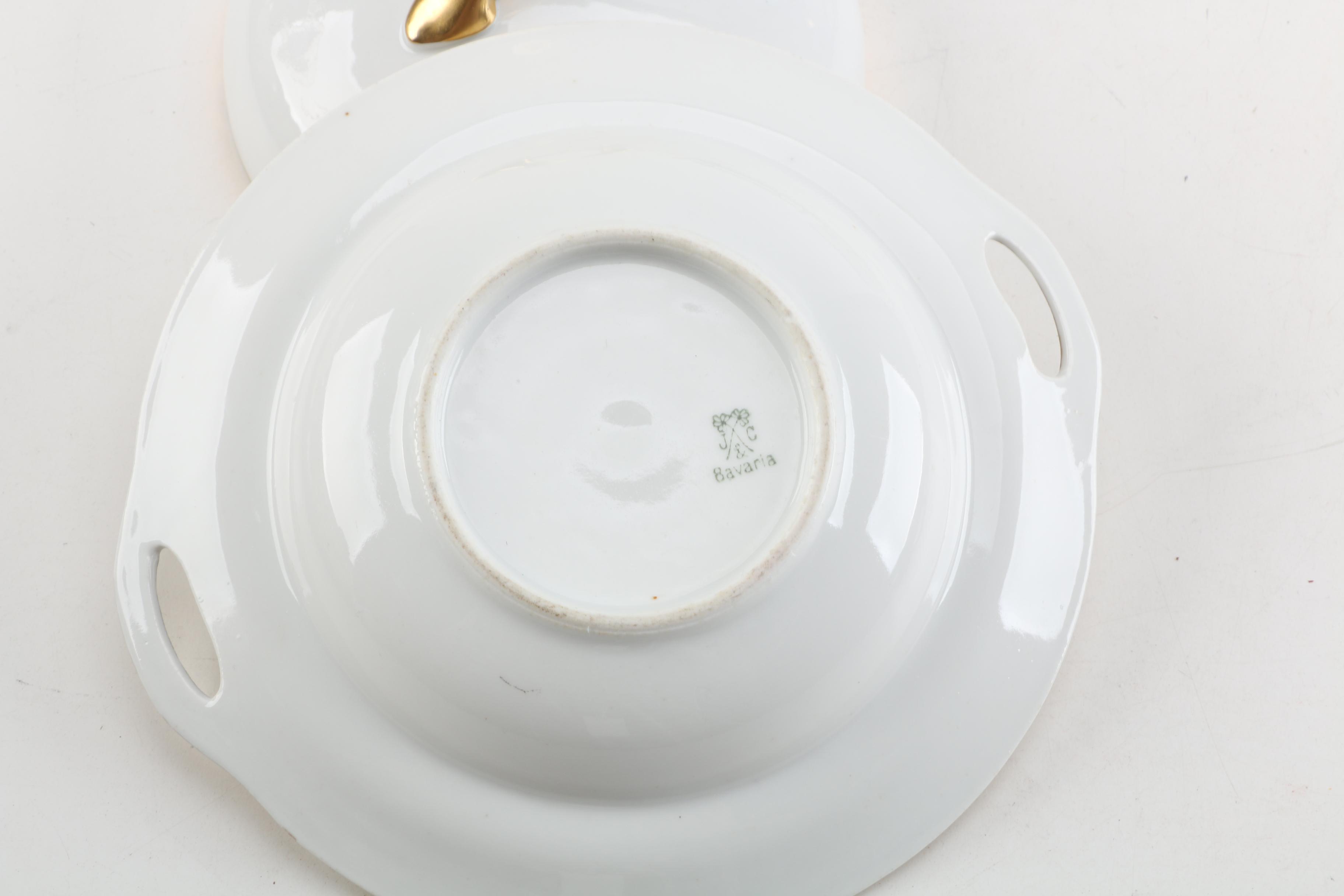 Porcelain Serveware Including Spiller, Eschenbach and Antique J&C Bavaria