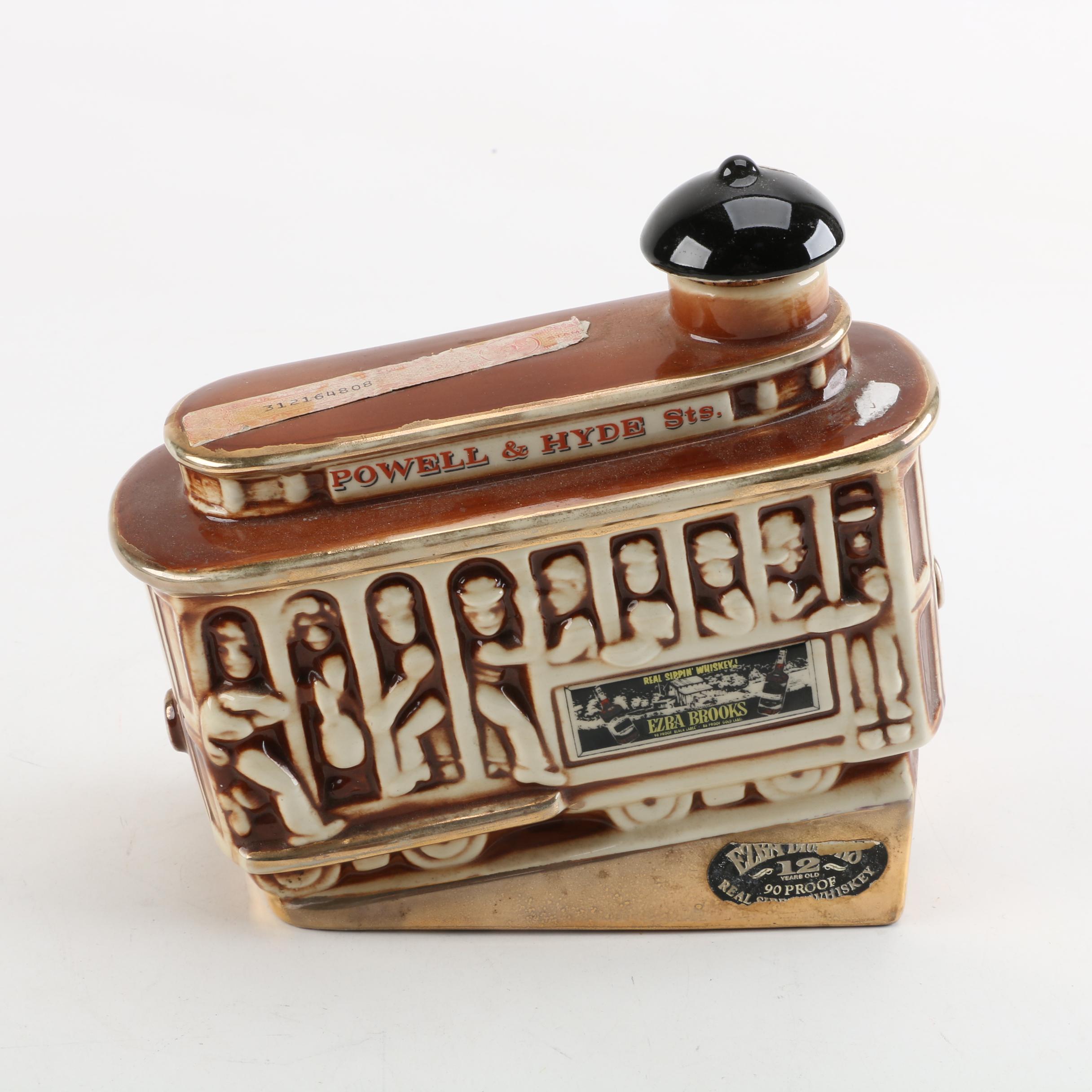 1968 Ezra Brooks "Powell & Hyde" Cable Car Decanter
