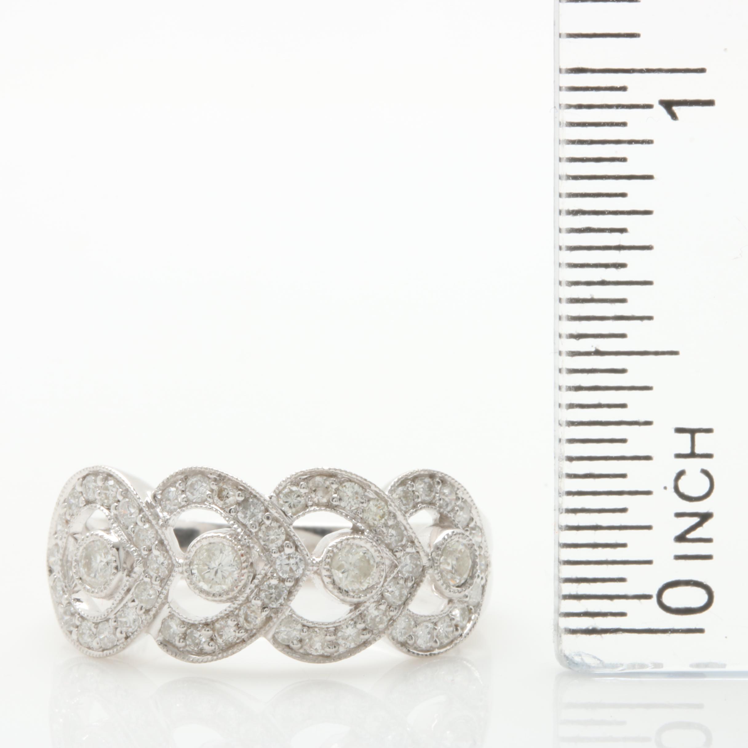 14K White Gold Diamond Band