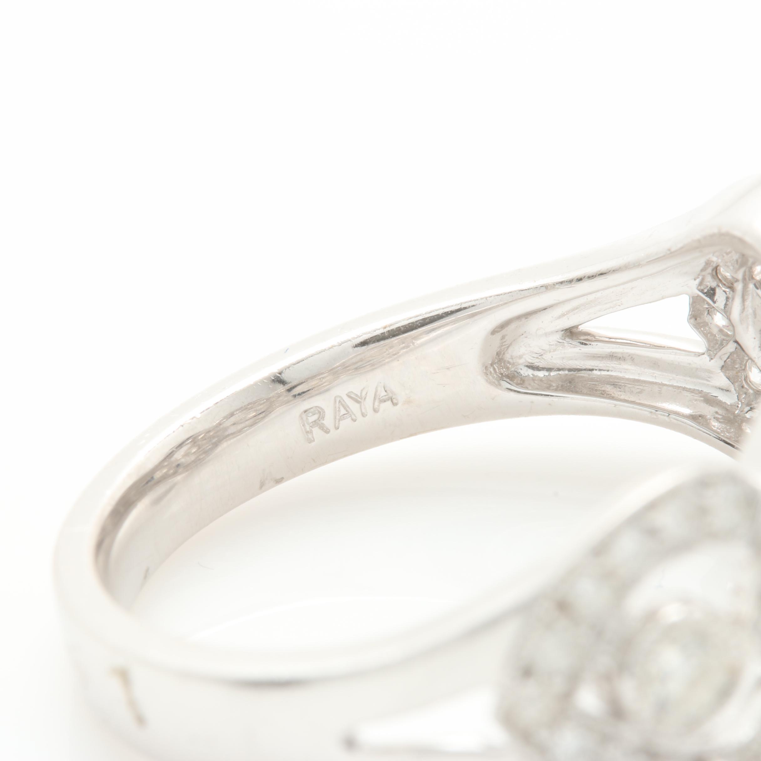 14K White Gold Diamond Band