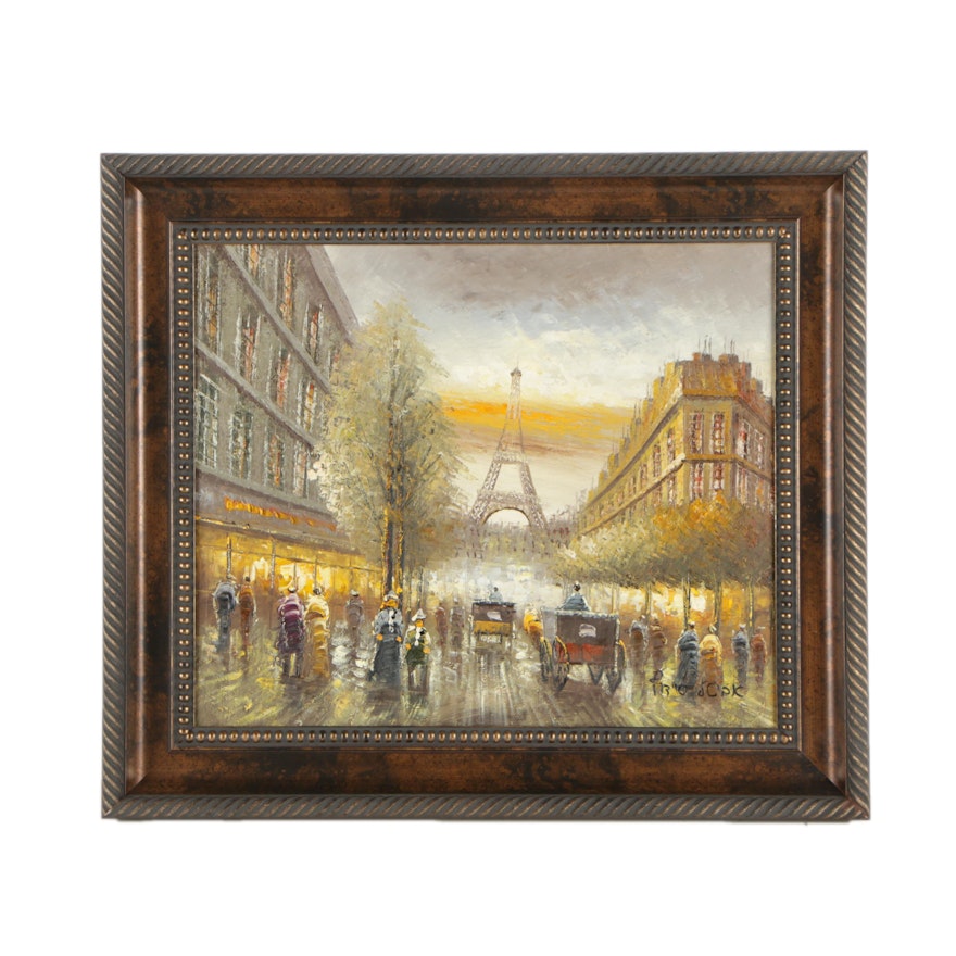 Saidof Oil Painting of Parisian Scene