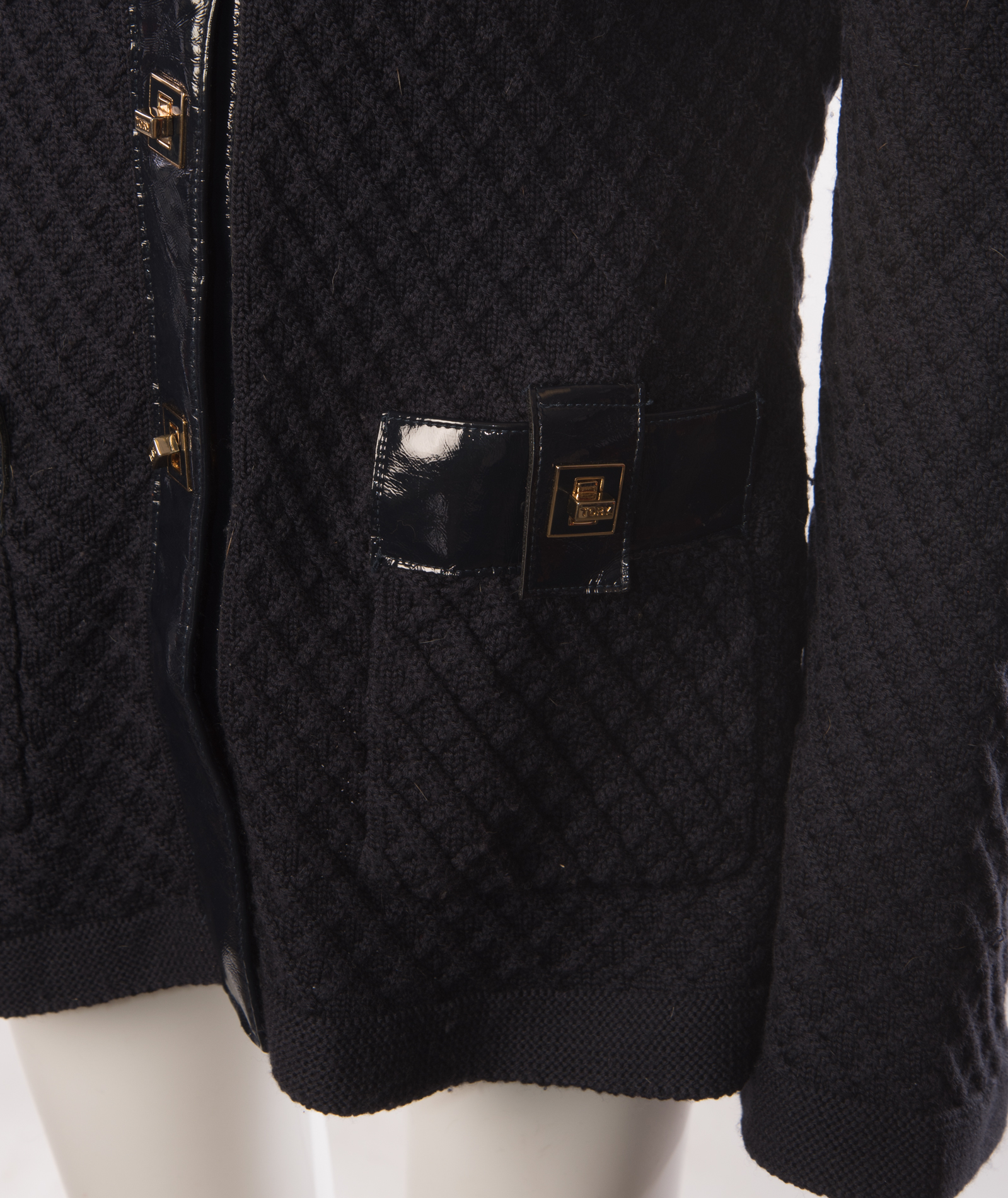 Tory Burch Black Knit Wool Cardigan