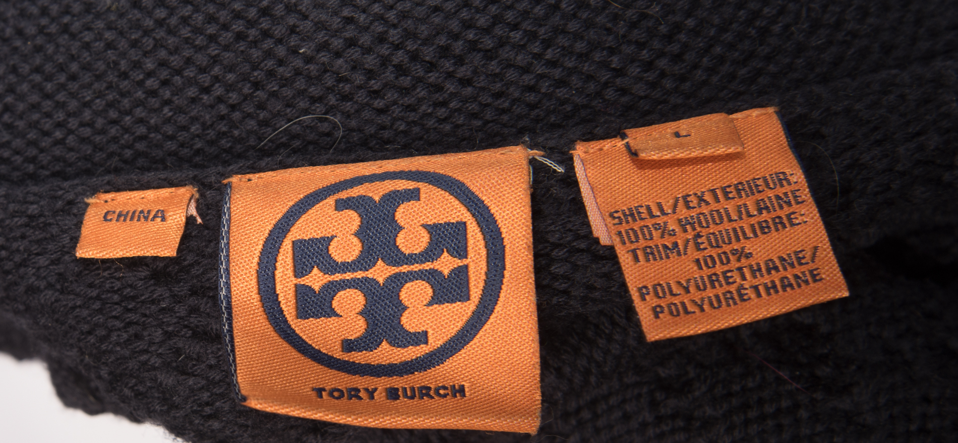 Tory Burch Black Knit Wool Cardigan