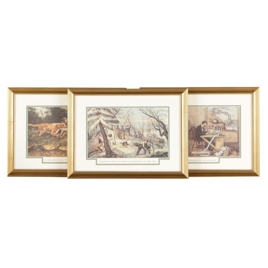 Offset Lithographs After Currier and Ives Including "American Field Sports"