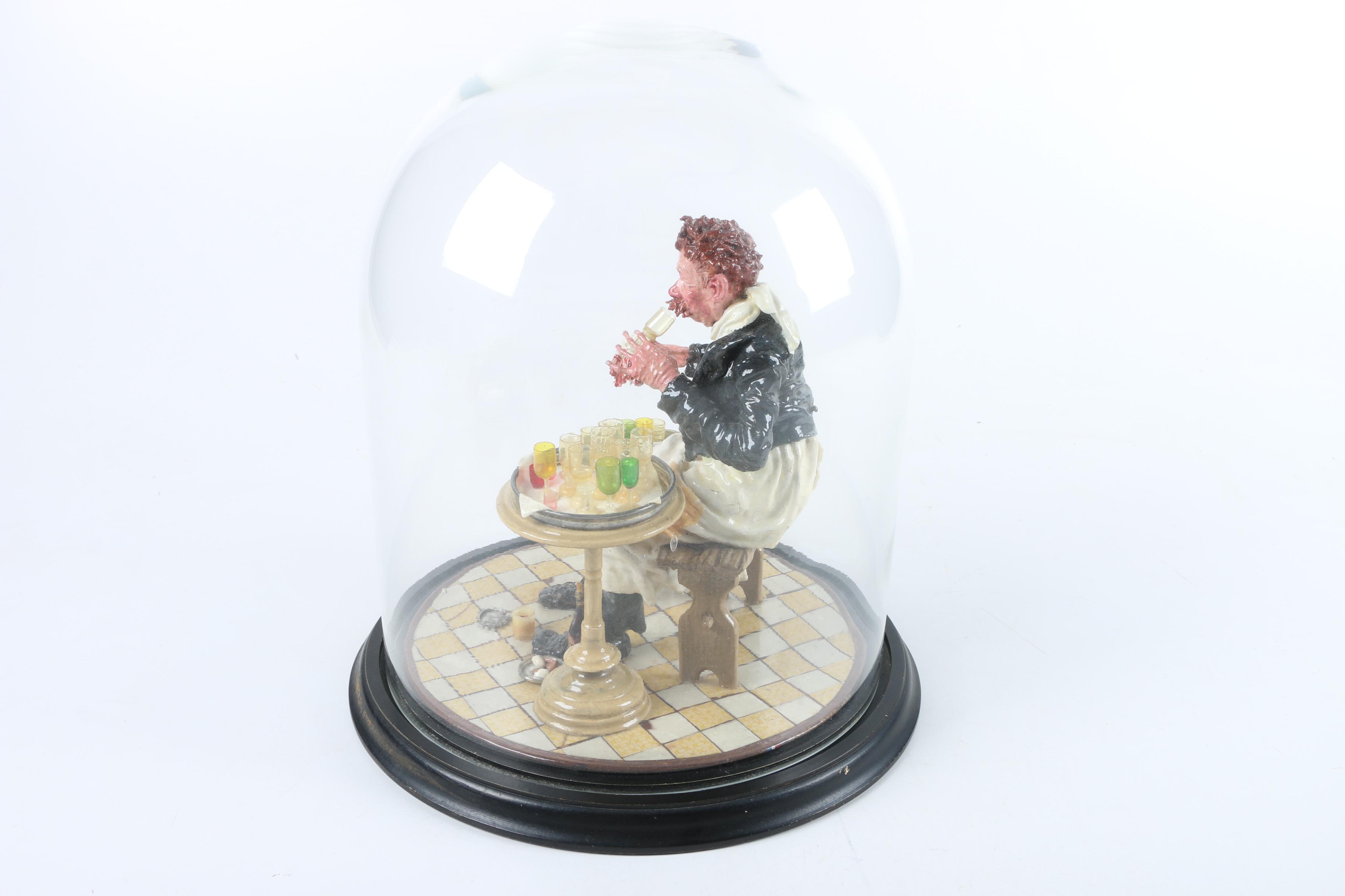 Vintage Marshall Field & Company Figurine Under Glass Dome