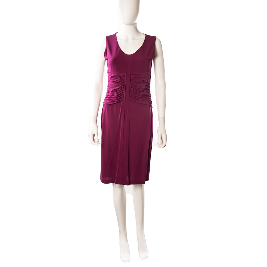 Escada Erika Ruched Sleeveless Sheath Dress in Anemone