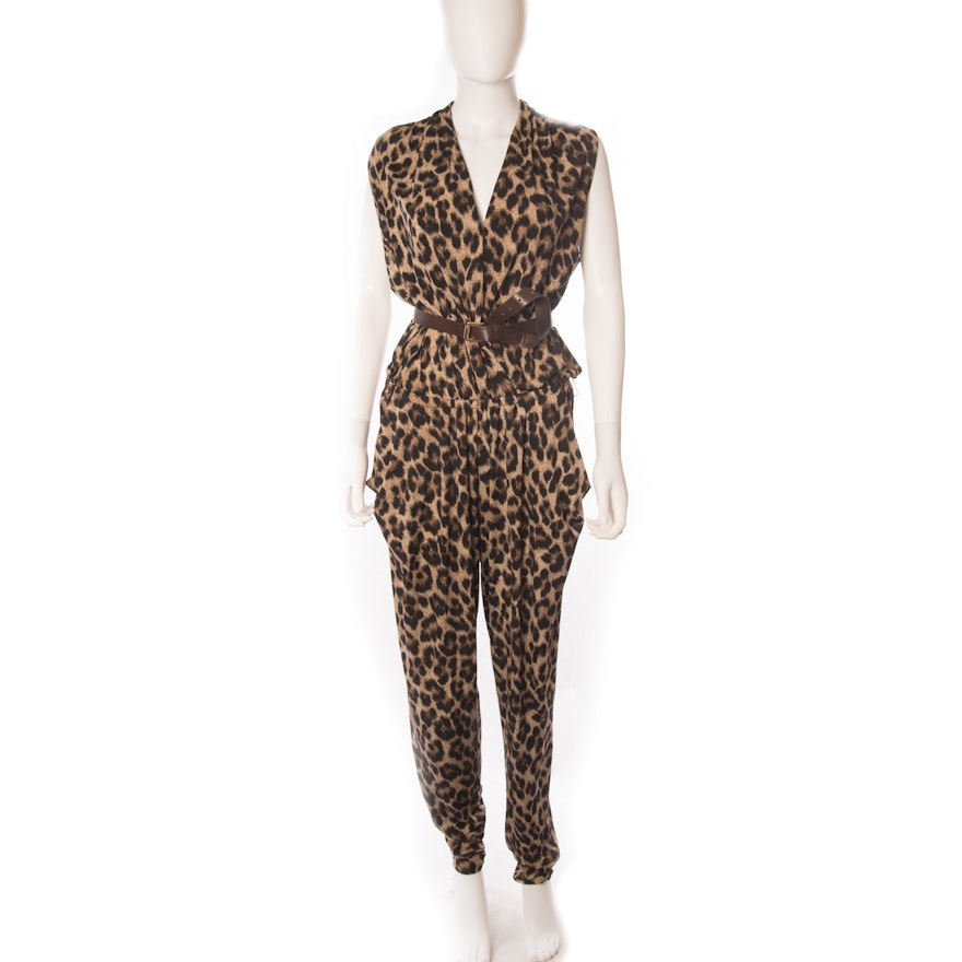 MICHAEL Michael Kors Sleeveless Leopard Print Jumpsuit