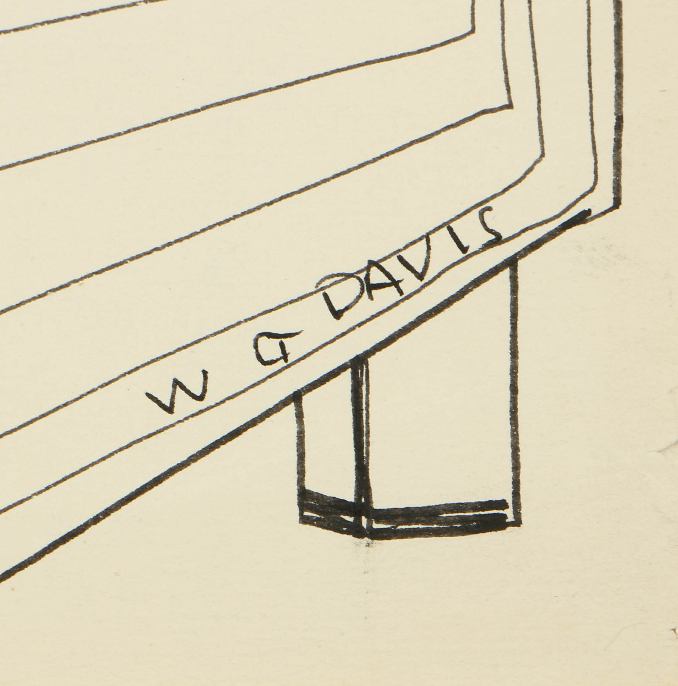 W. Glen Davis Ink Drawing on Paper