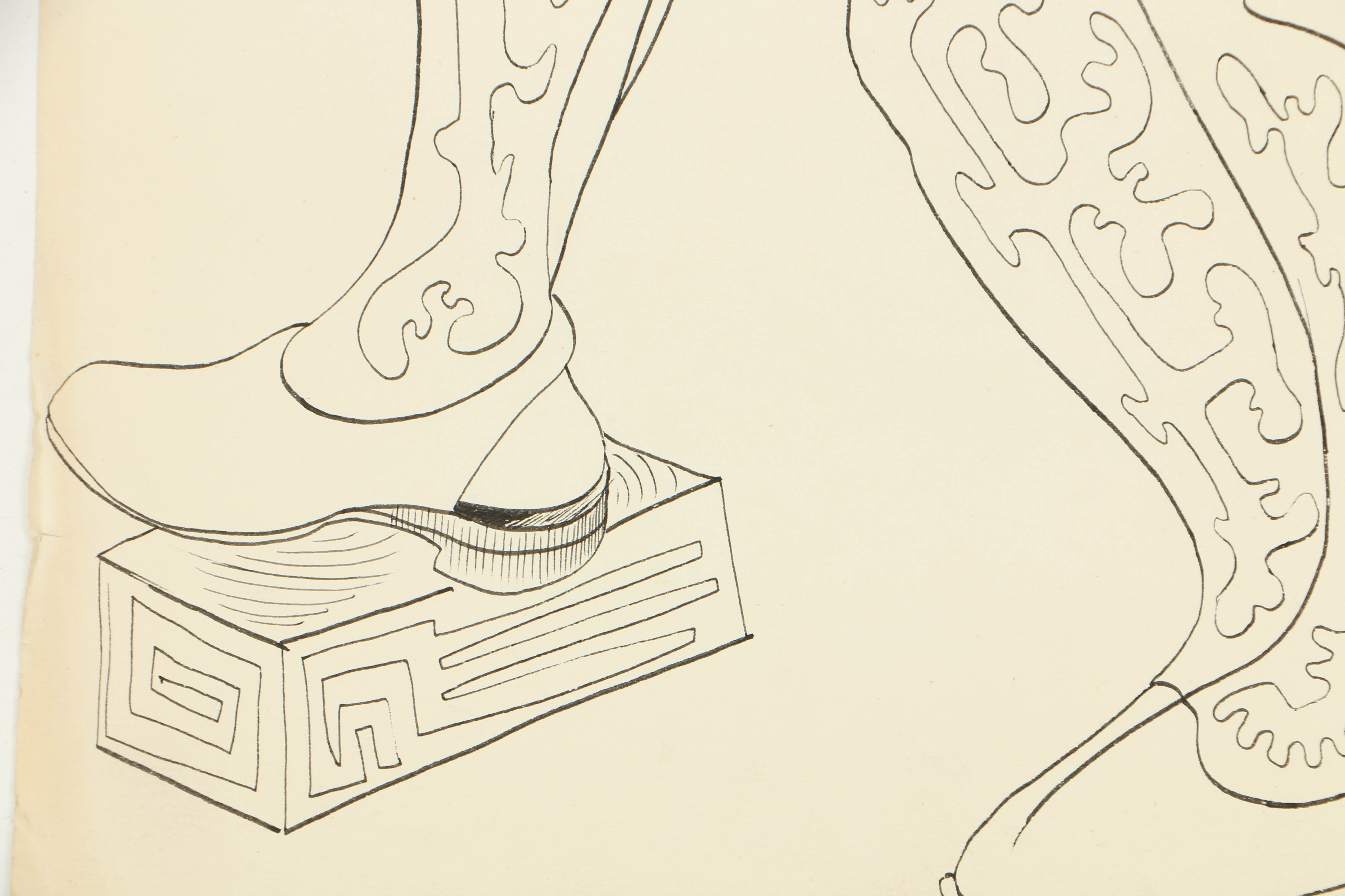 W. Glen Davis Ink Drawing on Paper