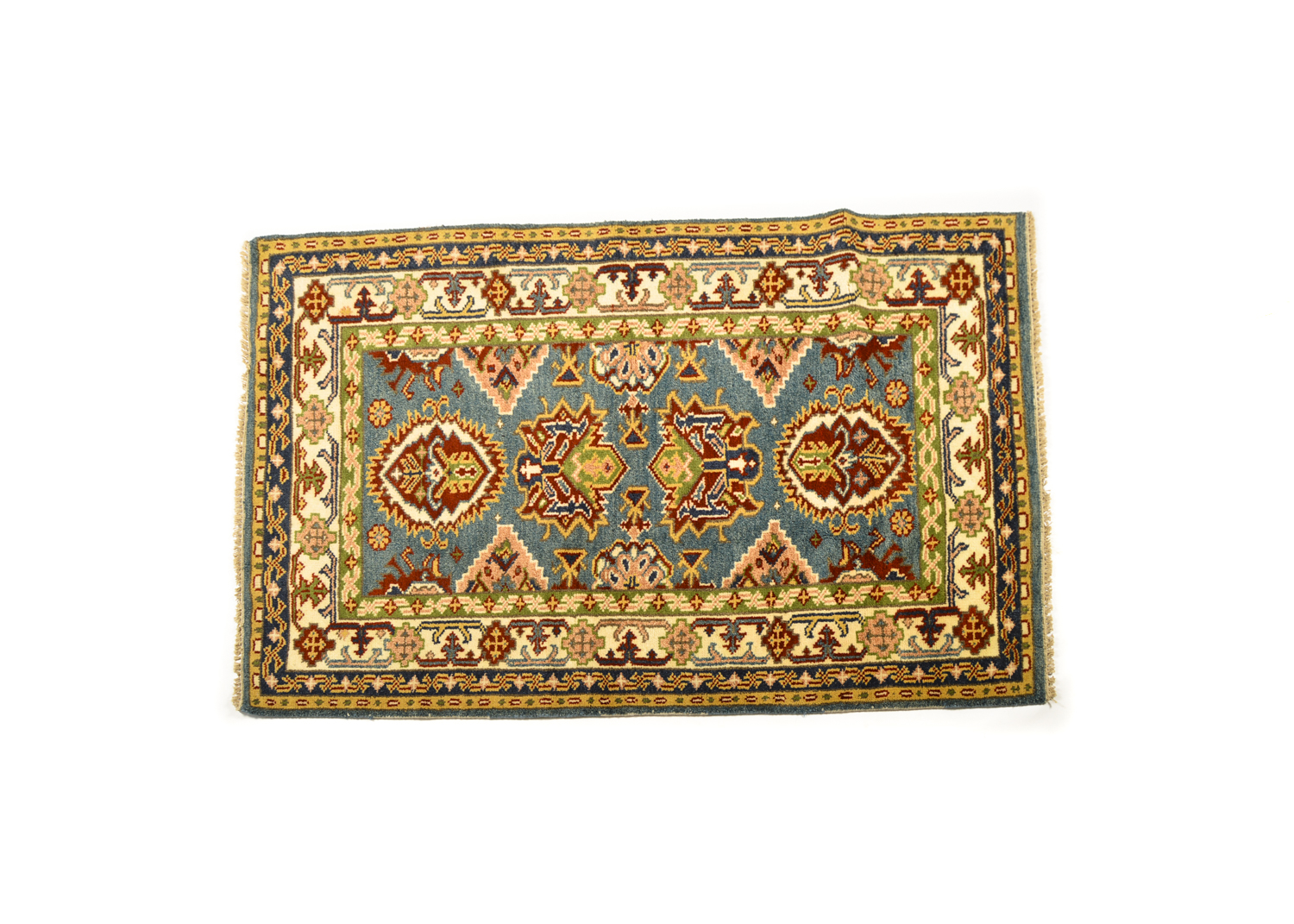 Hand-Knotted Pakistani-Caucasian Area Rug