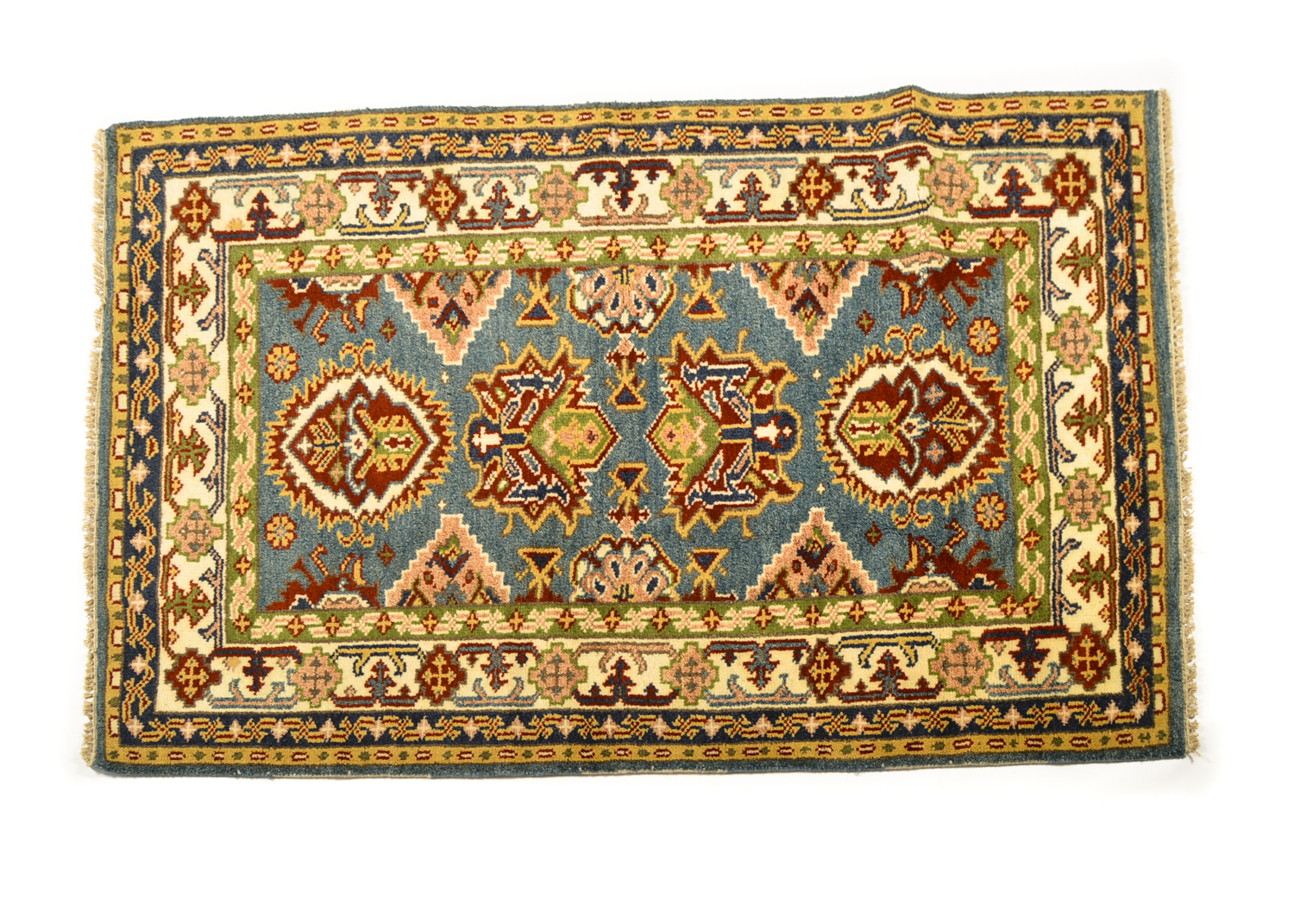 Hand-Knotted Pakistani-Caucasian Area Rug
