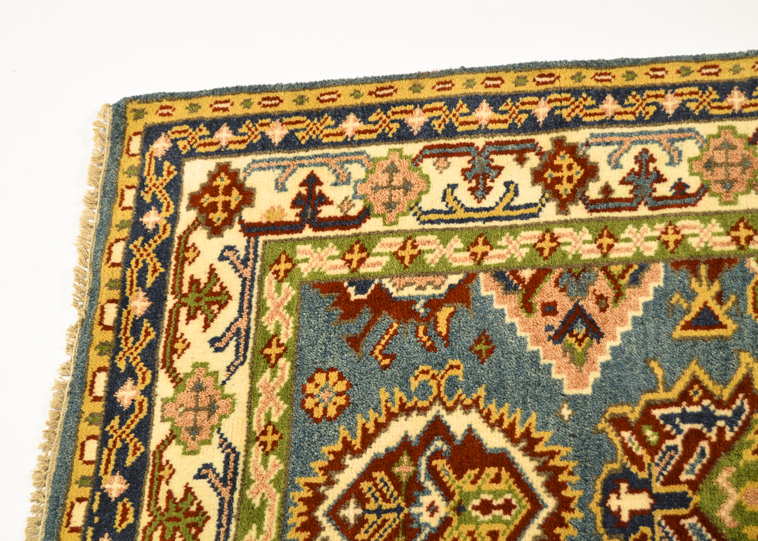 Hand-Knotted Pakistani-Caucasian Area Rug