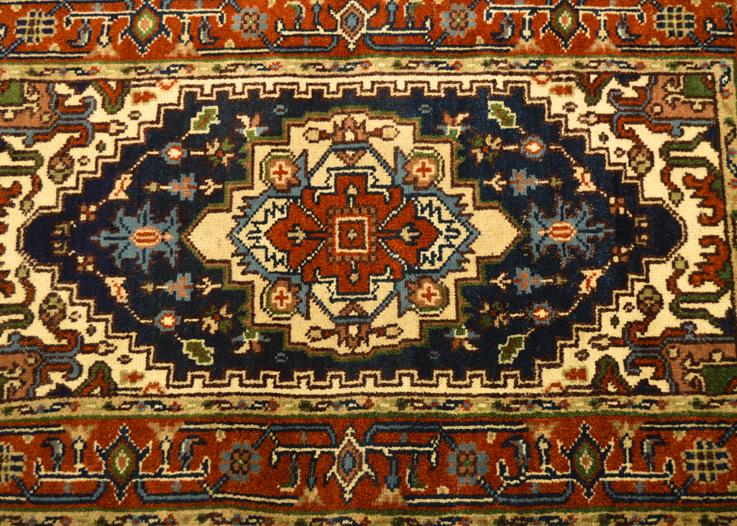 Hand-Knotted Indo-Heriz Area Rug