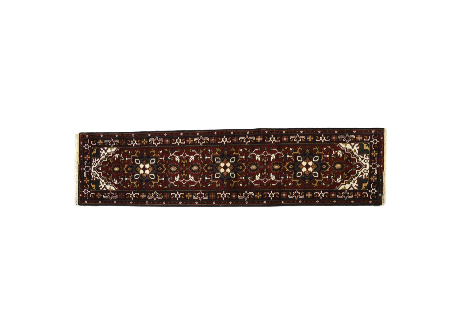 Hand-Knotted Indo-Heriz Carpet Runner
