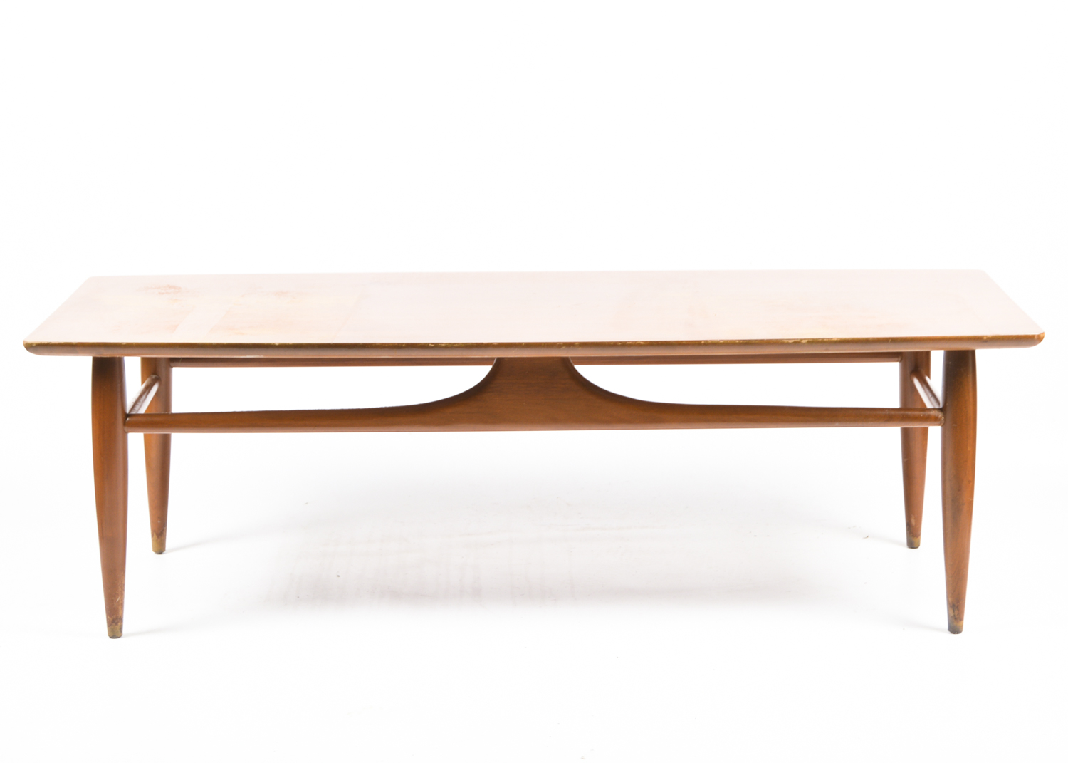 Vintage Mersman Mid Century Modern Walnut Surfboard Style Coffee Table